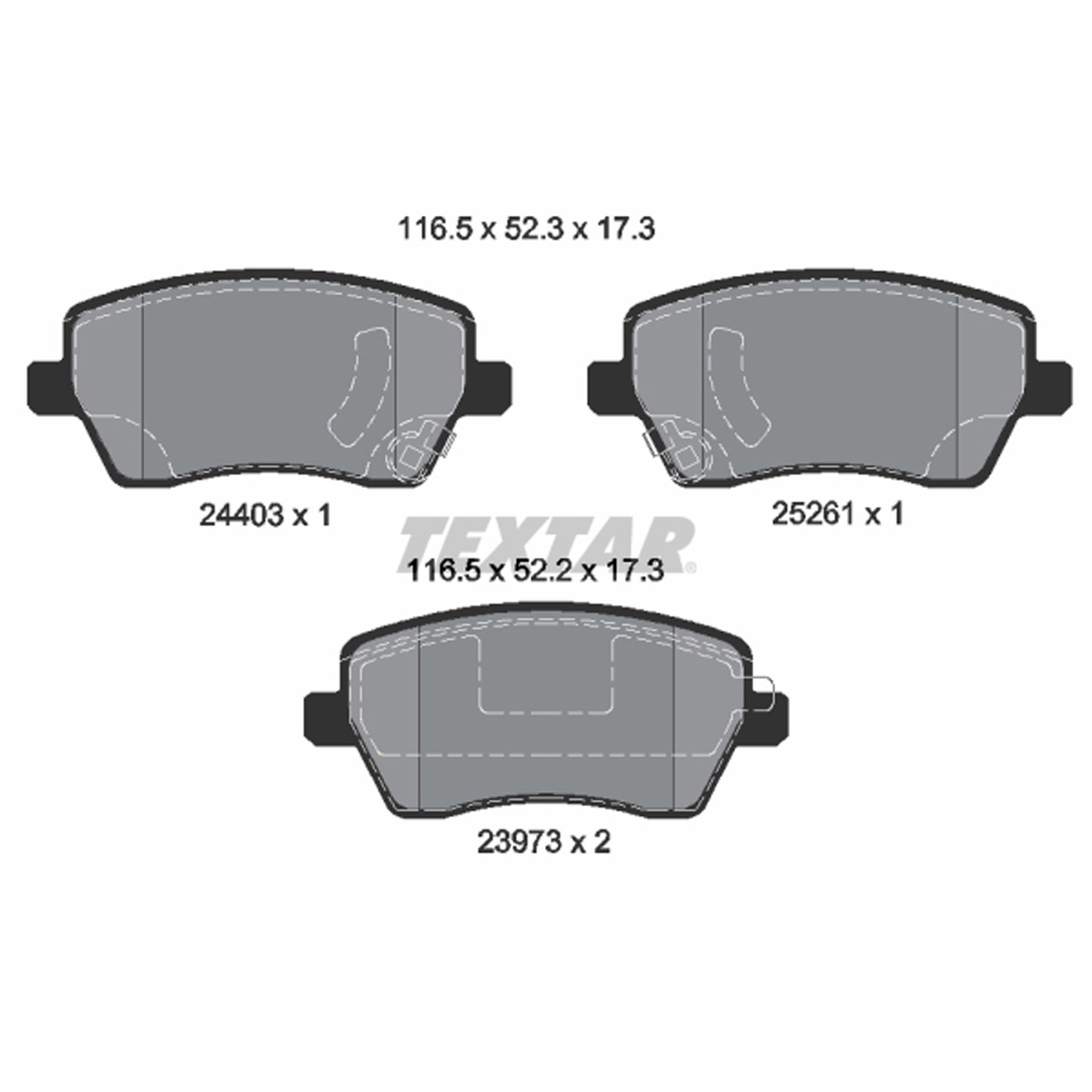 TEXTAR 2440301 Bremsbeläge Bremsklötze NISSAN Micra 4 (K13K) 5 (K14) Note (E12) vorne