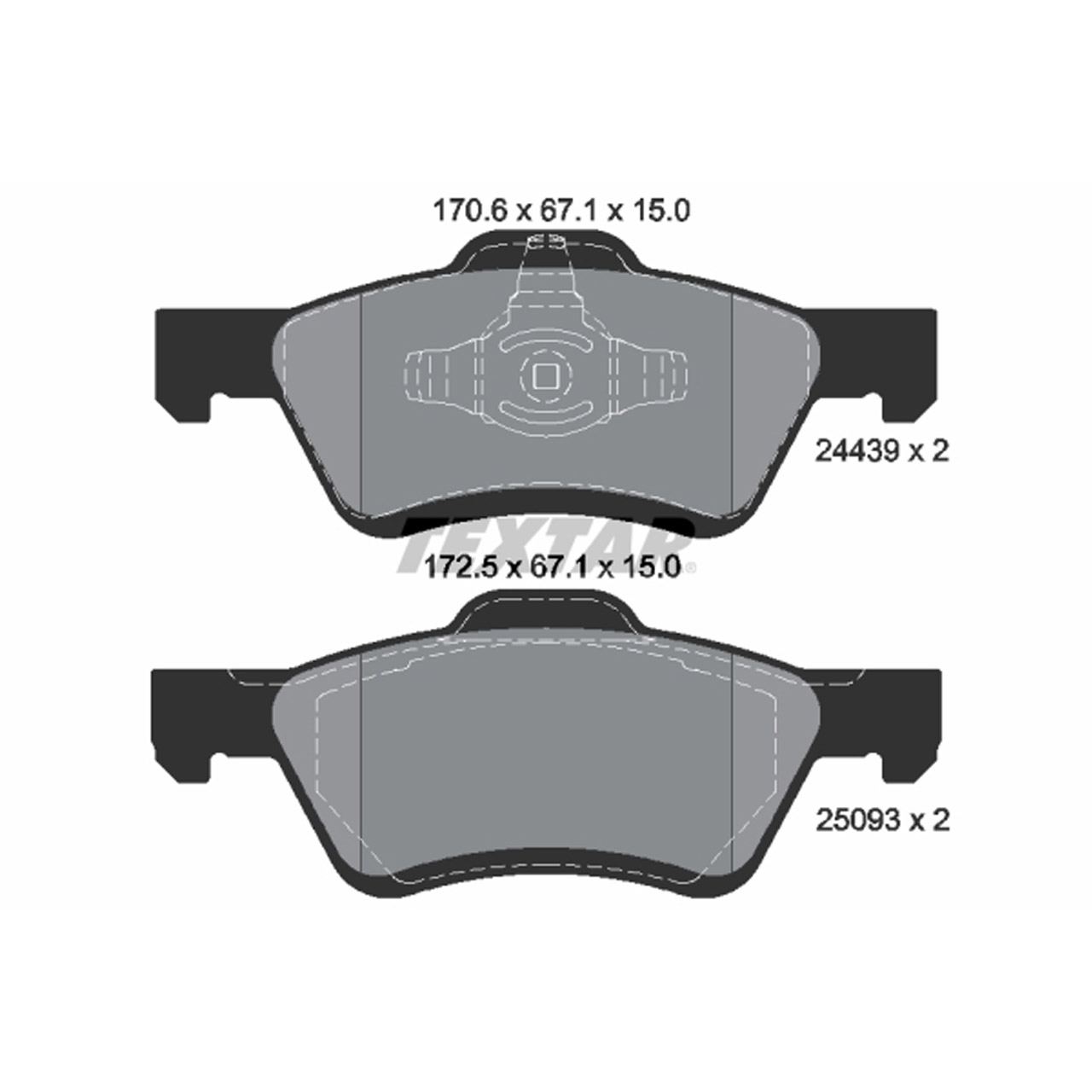 TEXTAR 2443901 Bremsbeläge Bremsklötze FORD Maverick ab 01.2004 MAZDA Tribute (EP) vorne