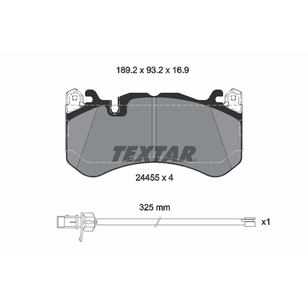 TEXTAR 2445501 Bremsbeläge + Warnkontaktsensor AUDI RS6 C6 C7 RS7 4G PR-1LM/1LX vorne