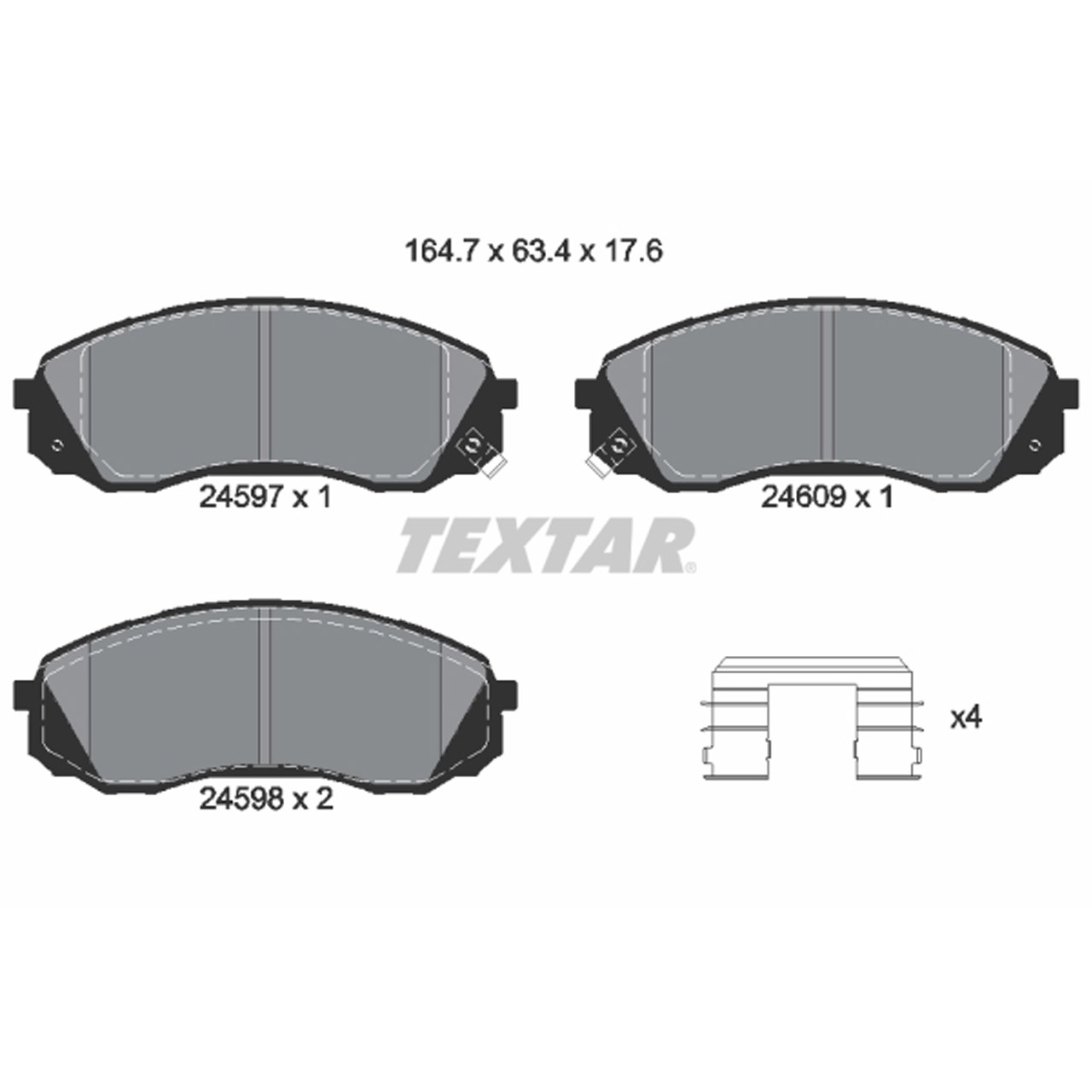 TEXTAR 2459701 Bremsbeläge Bremsklötze HYUNDAI H-1 (TQ) KIA Grand / Carnival 3 (VQ) vorne