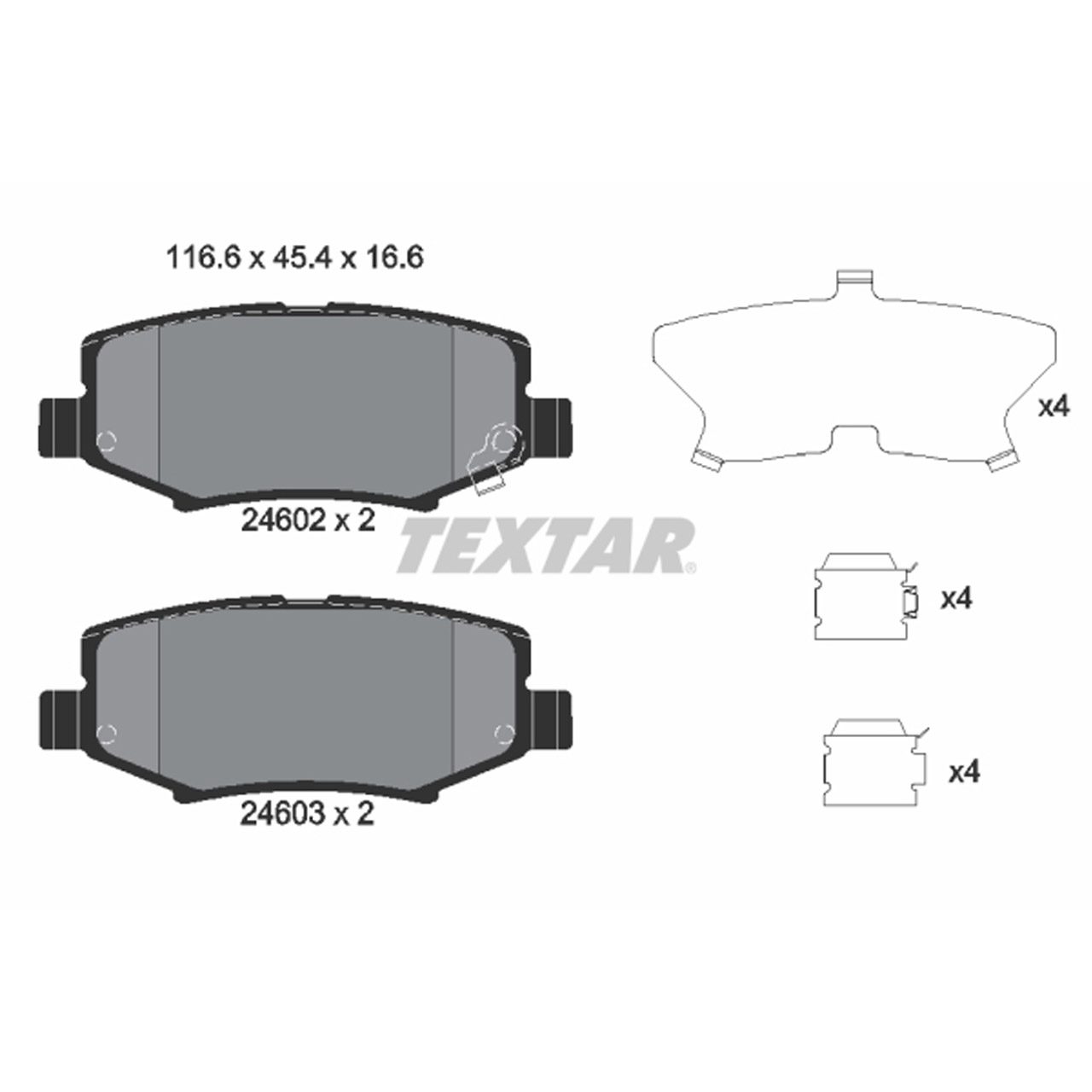 TEXTAR 2460201 Bremsbeläge JEEP Cherokee (KK) Wrangler 3 (JK) DODGE Nitro hinten