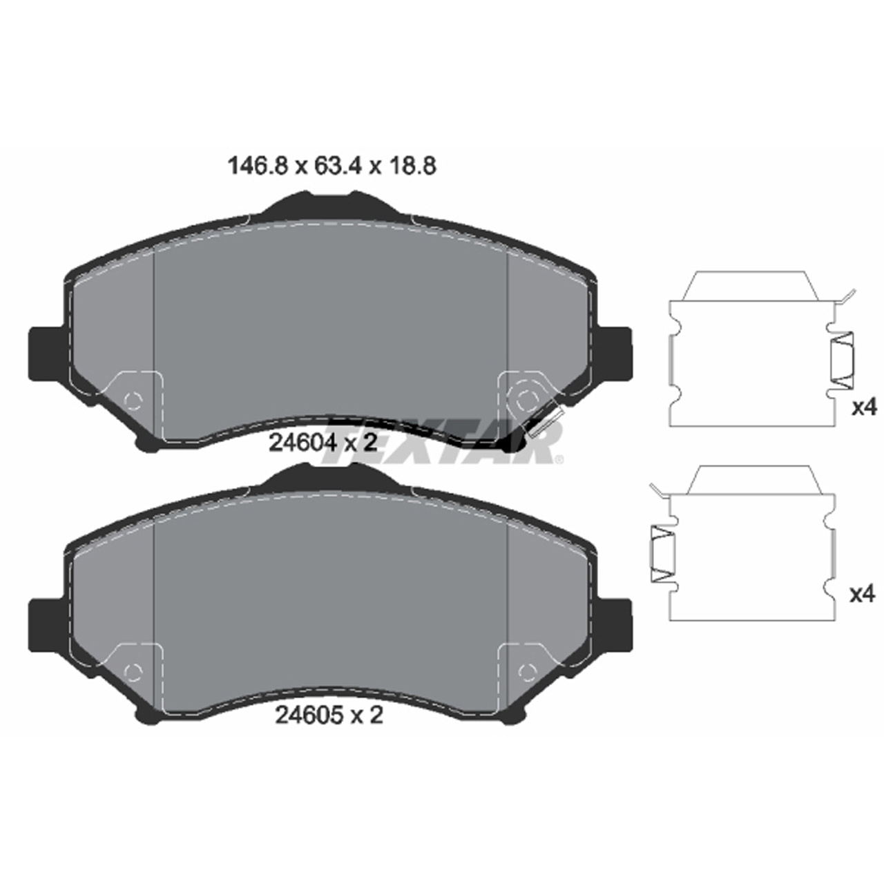 TEXTAR 2460401 Bremsbeläge JEEP Cherokee (KK) BR6 Wrangler 3 (JK) DODGE Nitro vorne