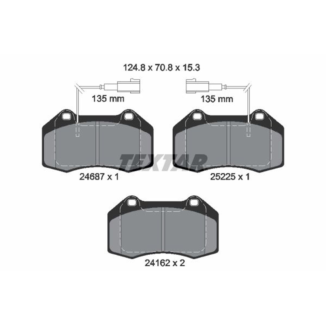 TEXTAR 2468701 Bremsbeläge + Warnsensor ALFA ROMEO Mito (955_) ABARTH 500 595 / 695 vorne