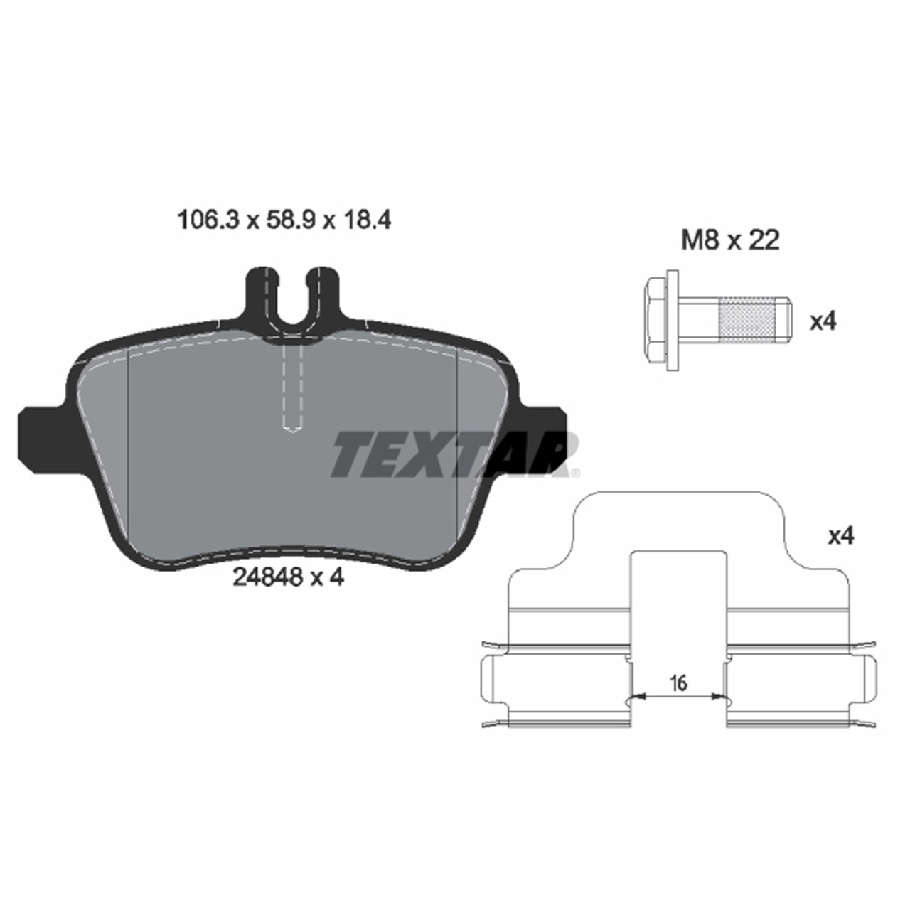 TEXTAR 2484803 Bremsbeläge Bremsklötze MERCEDES W176 W246 C117 X117 X156 R172 hinten