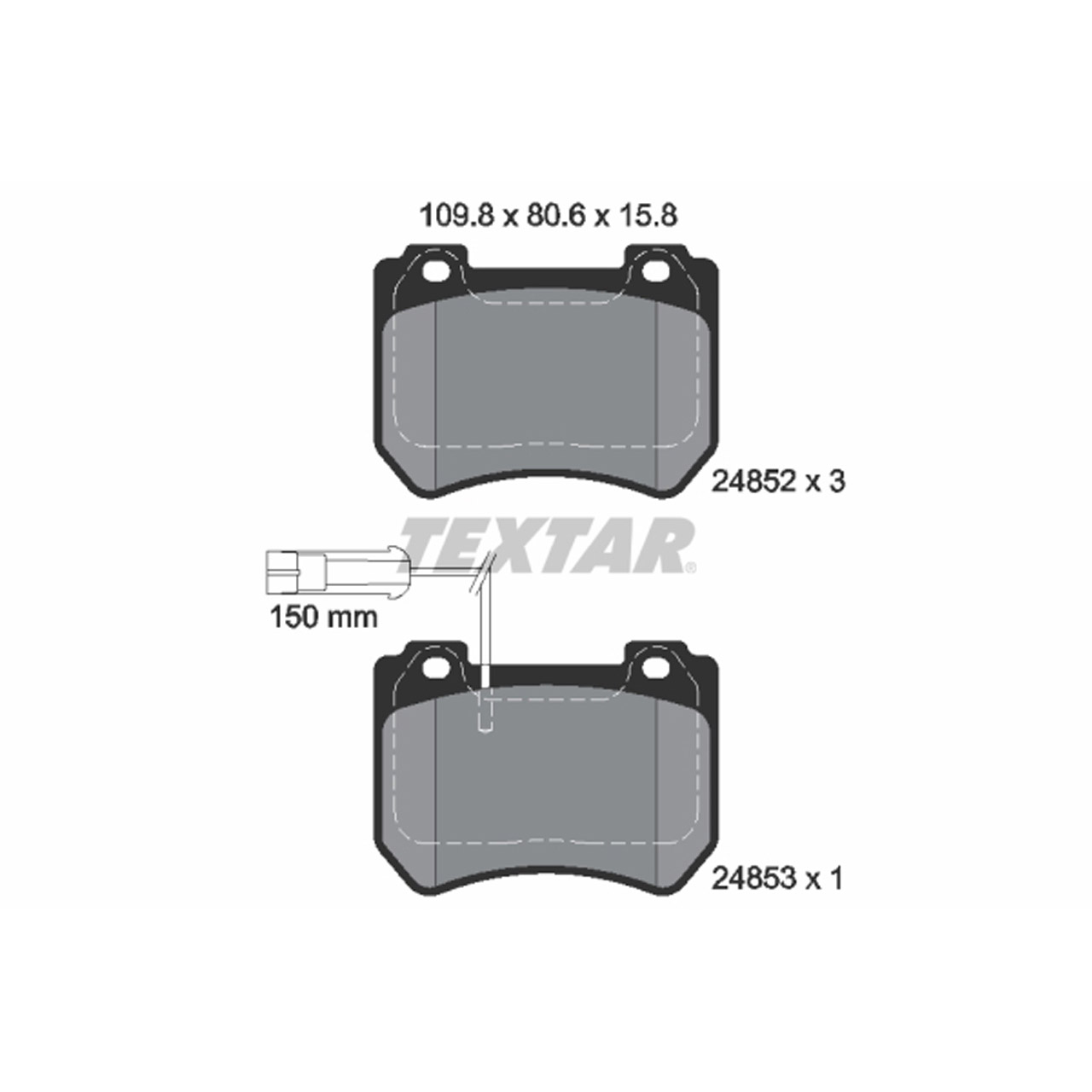 TEXTAR 2485201 Bremsbeläge + Warnkontaktsensor ALFA ROMEO 159 Brera Spider (939_) vorne