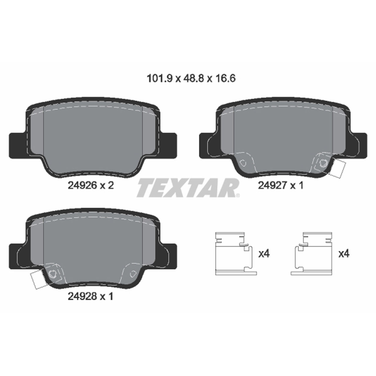 TEXTAR 2492601 Bremsbeläge Bremsklötze Bremsbelagsatz TOYOTA Verso (_R2_) hinten