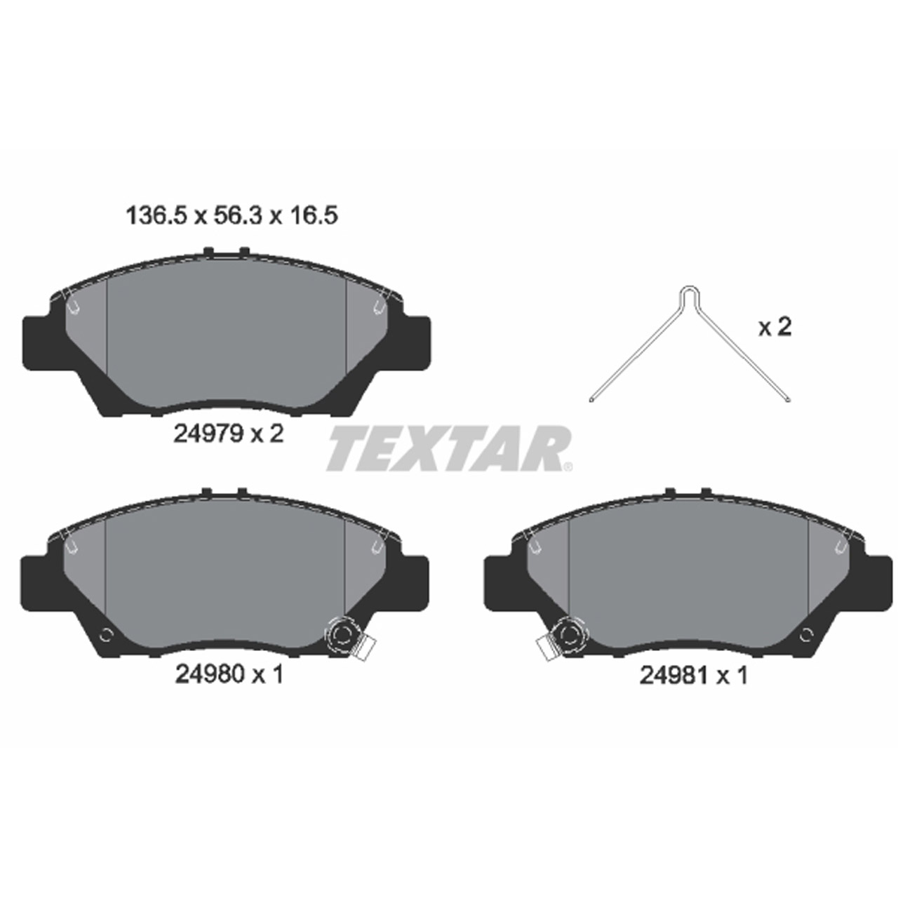 TEXTAR 2497901 Bremsbeläge HONDA CR-Z (ZF) Insight (ZE_) Jazz 4 (GK_) 5 (GR_) vorne