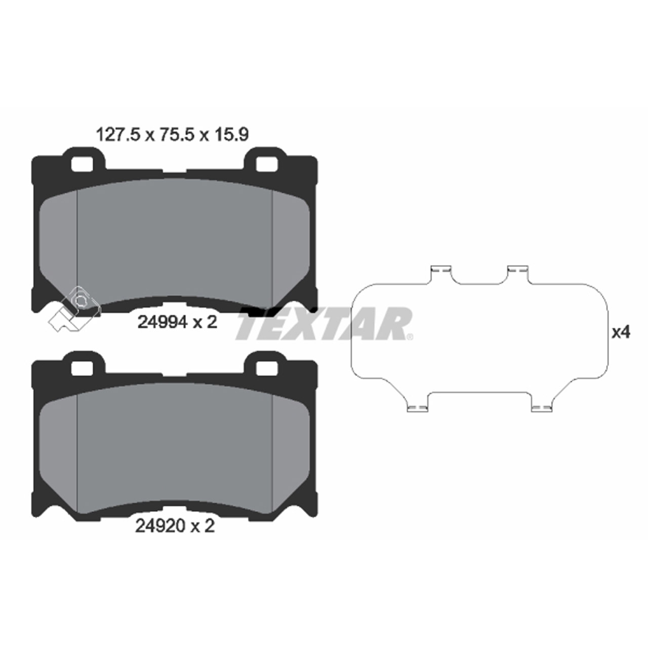 TEXTAR 2499401 Bremsbeläge Bremsklötze NISSAN 370Z (Z34) 3.7 / NISMO 328/330/344 PS vorne