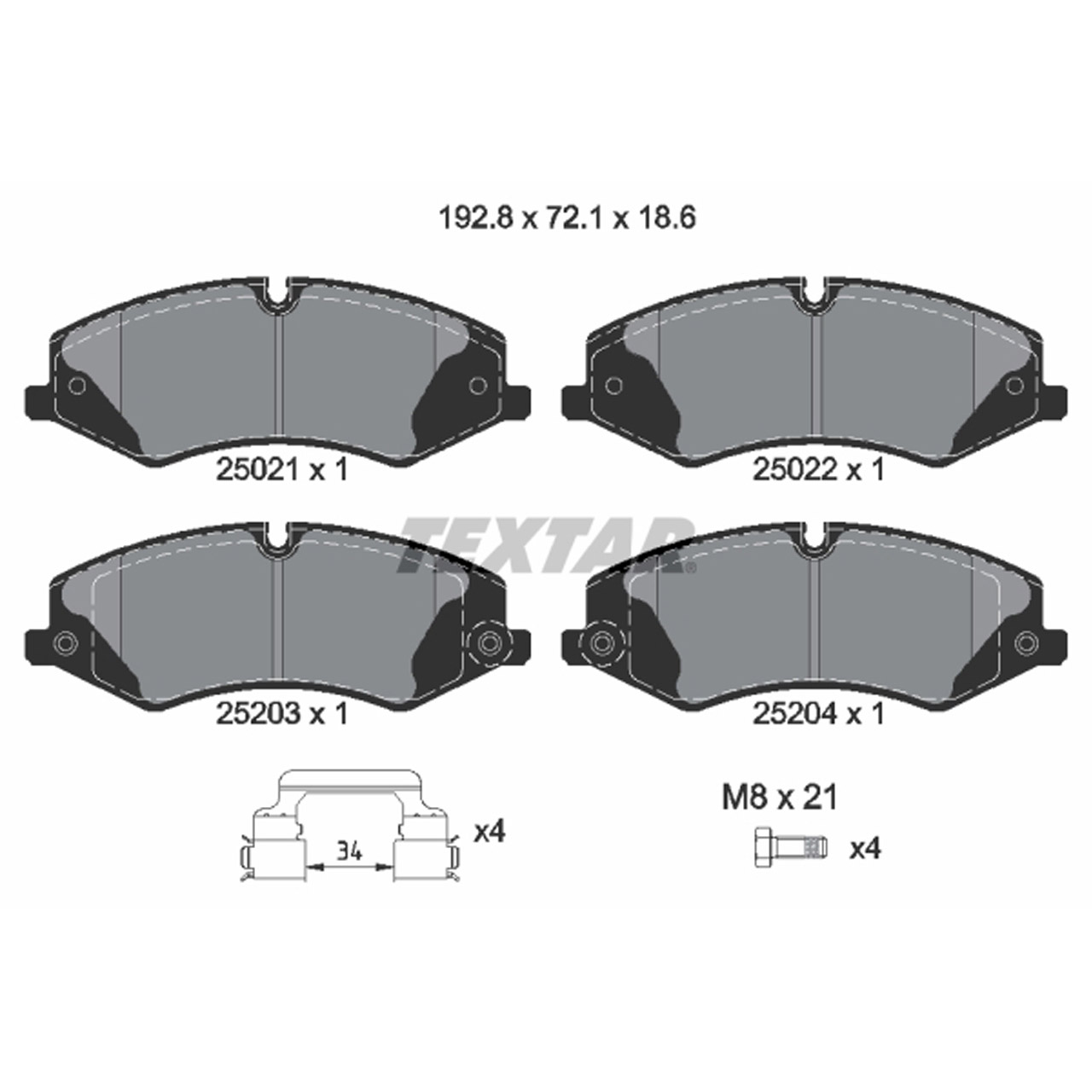 TEXTAR 2502201 Bremsbeläge LAND ROVER Discovery Range Rover 4 / Evoque / Sport 1 2 vorne