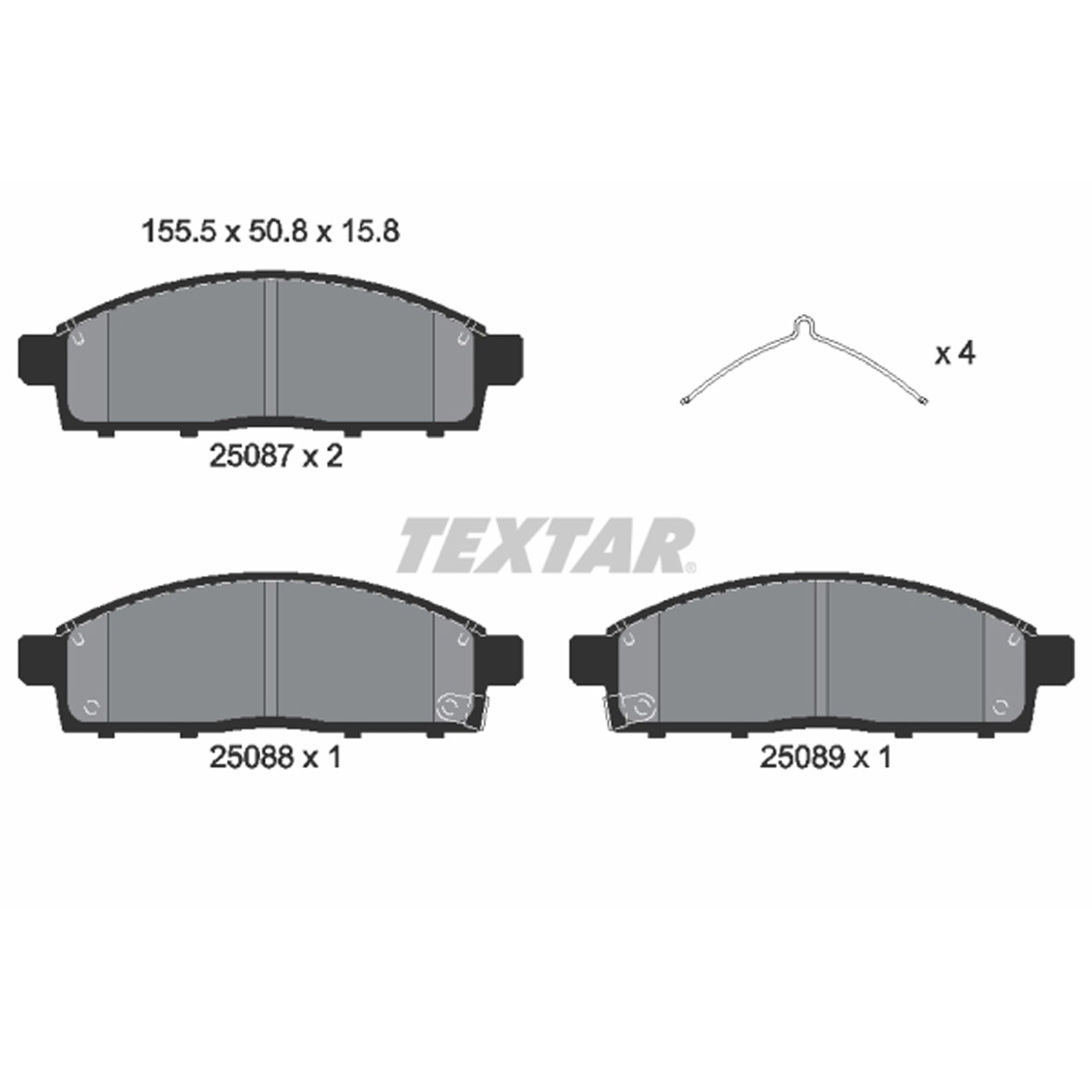 TEXTAR 2508703 Bremsbeläge MITSUBISHI L200 / Triton (KA_T, KB_T) FIAT Fullback vorne