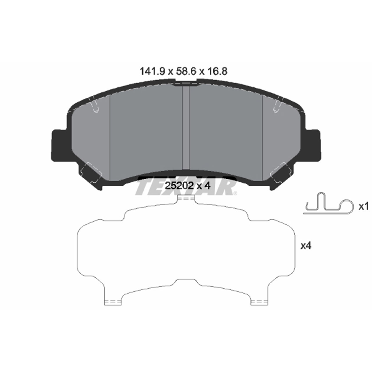 TEXTAR 2520201 Bremsbeläge NISSAN Juke (F15) Nismo Qashqai 1 (J10) X-Trail 2 (T31) vorne