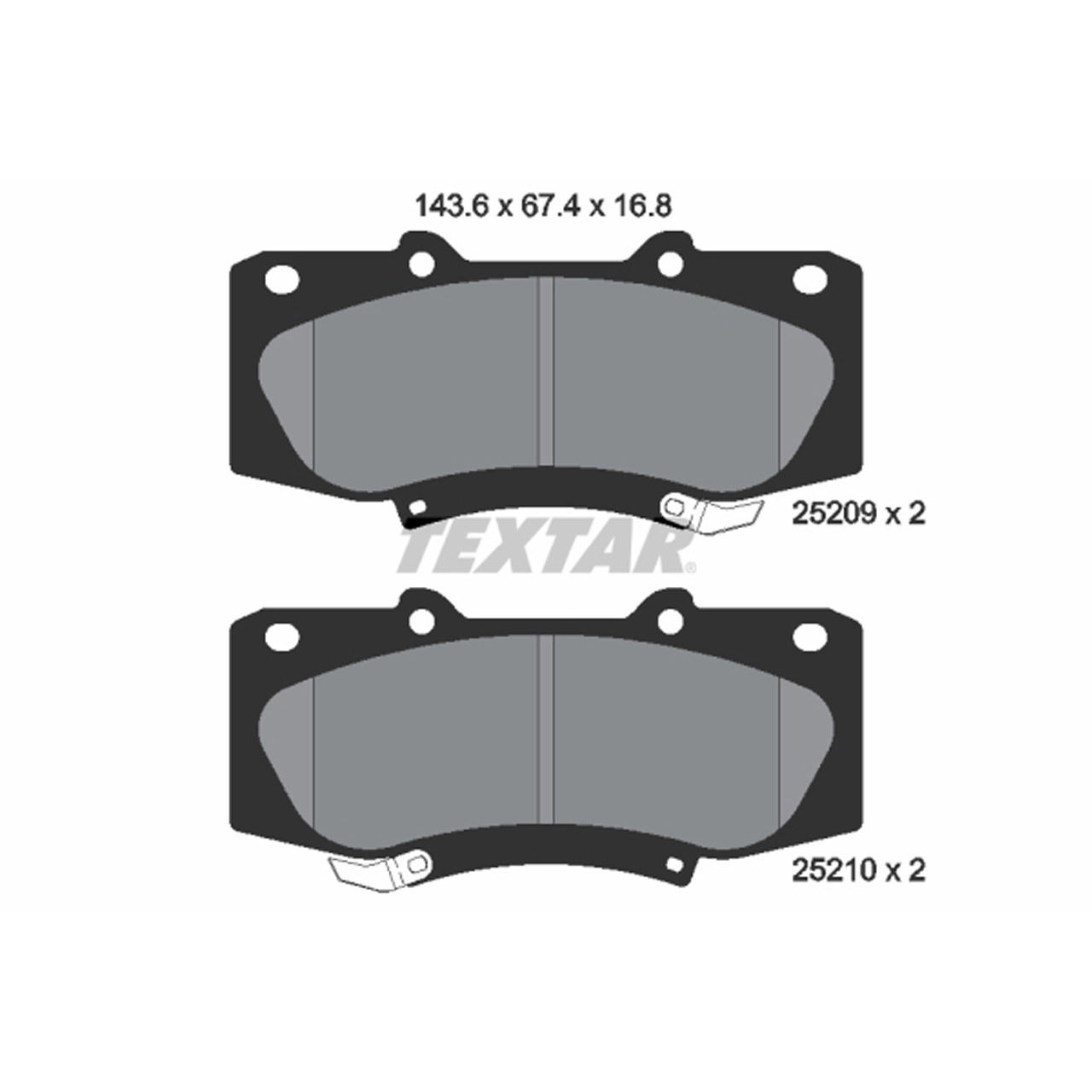 TEXTAR 2520901 Bremsbeläge Bremsklötze TOYOTA Hilux 7 Pick-up (_N1_, _N2_, _N3_) vorne