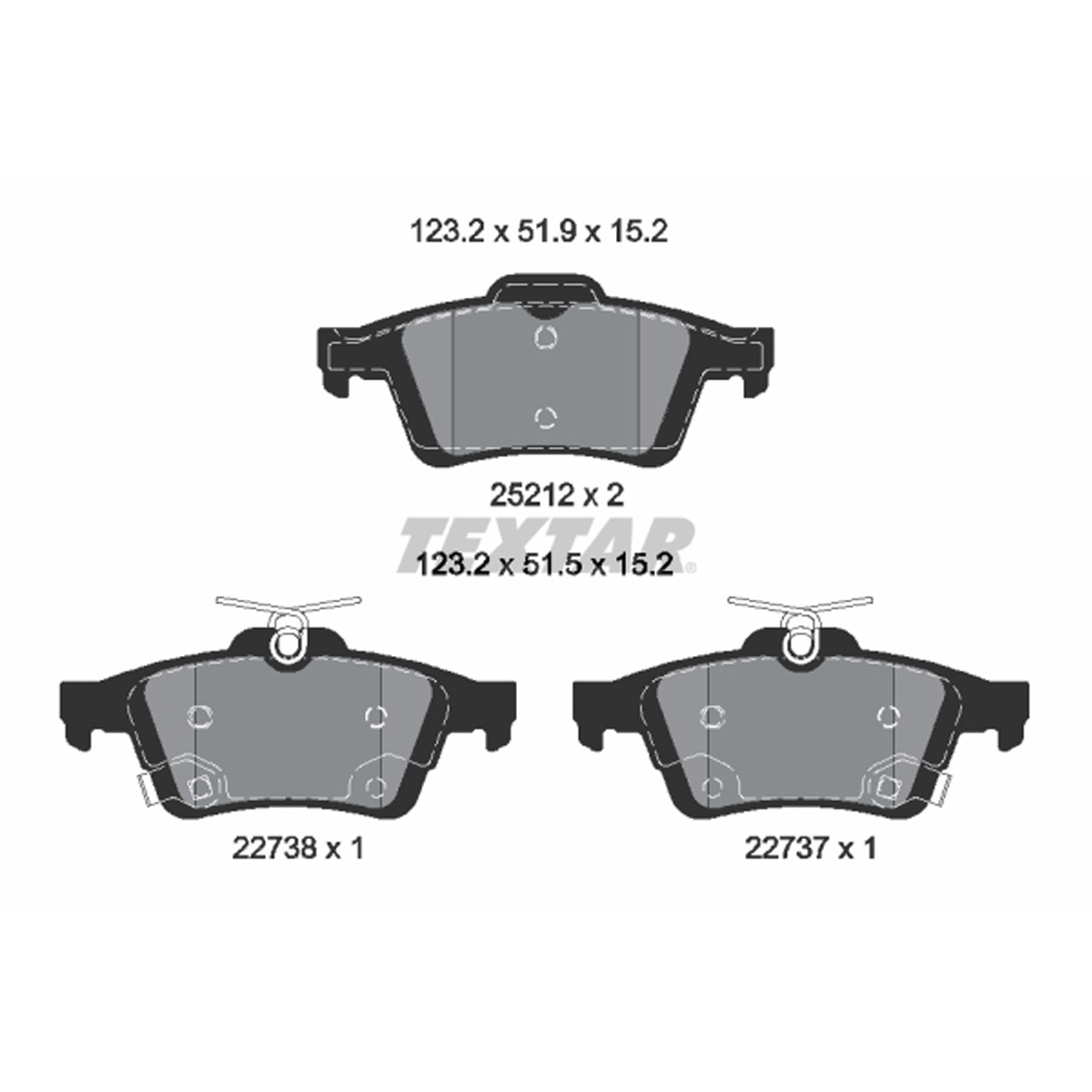 TEXTAR Bremsen Set Bremsscheiben + Bremsbeläge FORD Focus 3 MK3 ab 01.2016 hinten