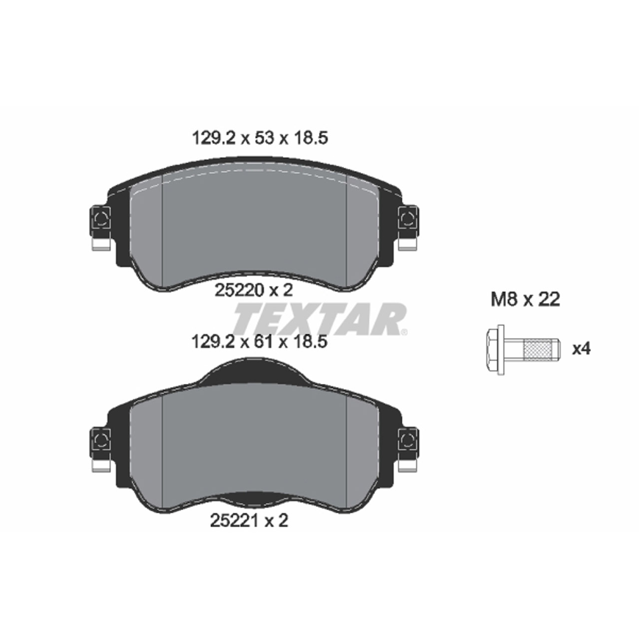 TEXTAR 2522001 Bremsbeläge Bremsklötze CITROEN C4 II (NC_) DS4 (NX_) 1.6 HDi vorne