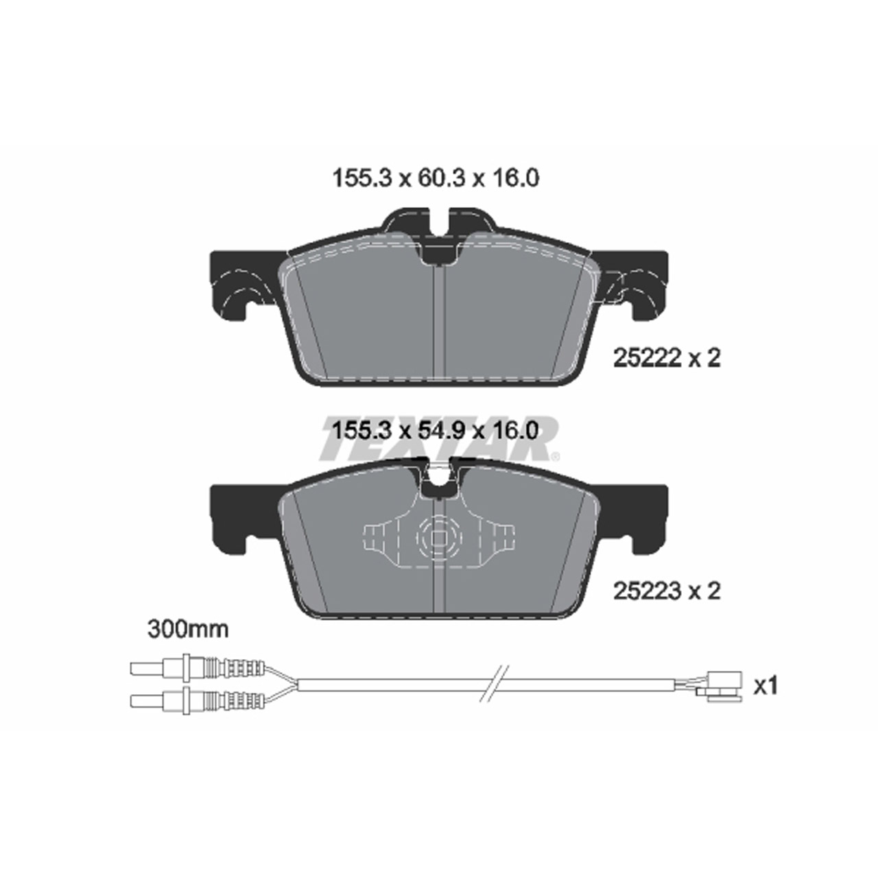 TEXTAR 2522204 Bremsbeläge + Warnkontaktsensor PEUGEOT 508 I mit 283mm vorne