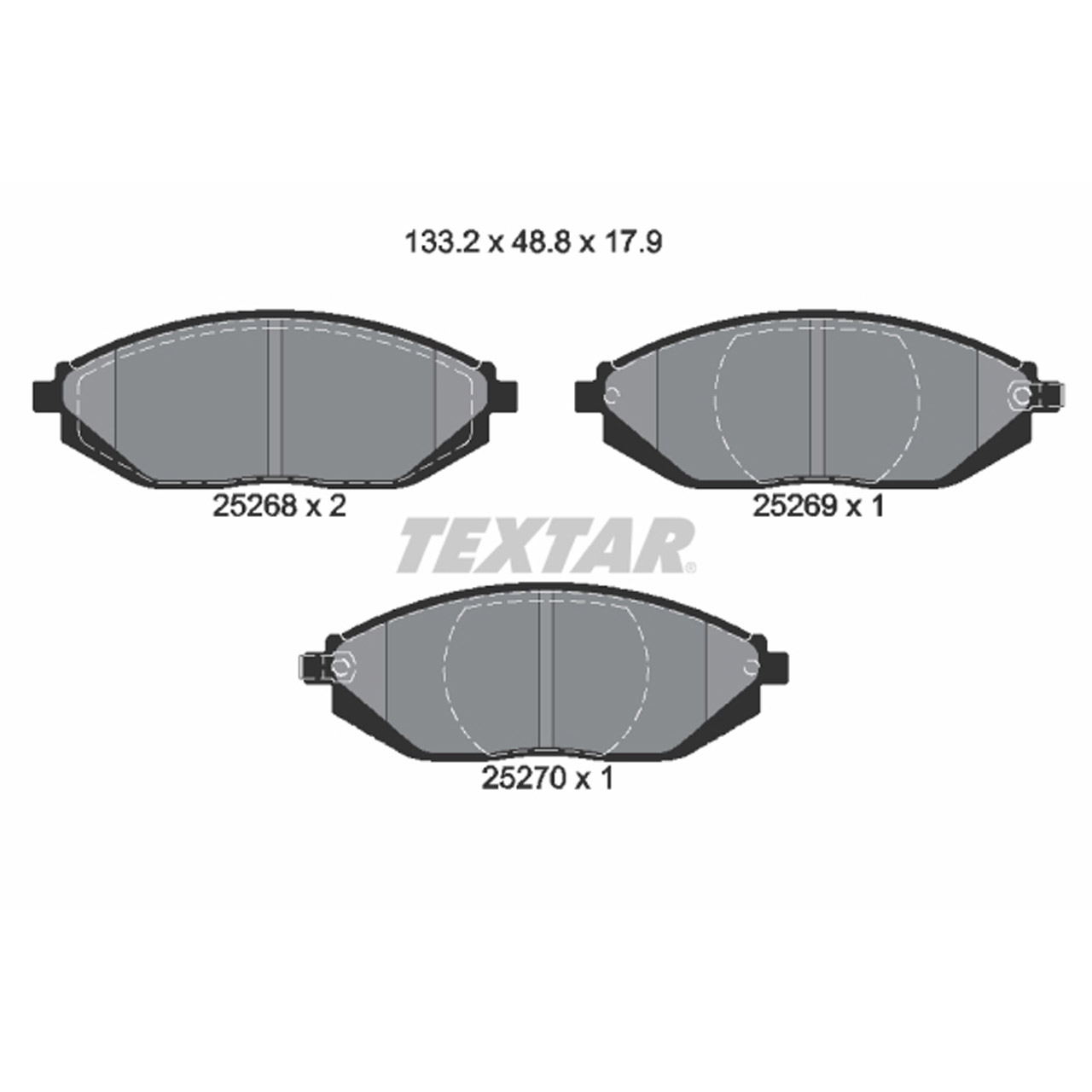 TEXTAR 2526801 Bremsbeläge Bremsklötze Bremsbelagsatz CHEVROLET Spark (M300) vorne