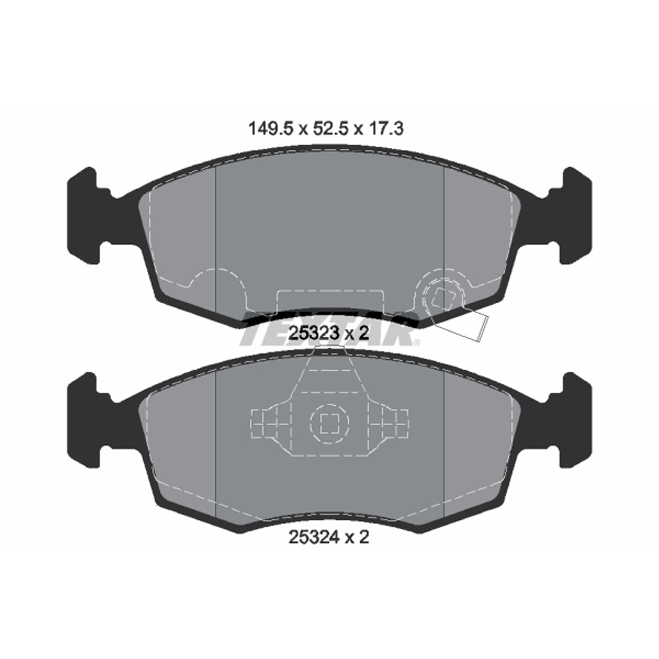 TEXTAR 2532301 Bremsbeläge FIAT 500 (312_) 1.2 ab 08.2017 Panda (312_, 319_) vorne
