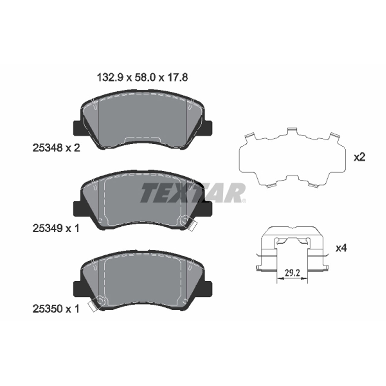 TEXTAR 2534801 Bremsbeläge HYUNDAI Accent 4 5 i20 II III KIA Rio 3 4 14 Zoll vorne