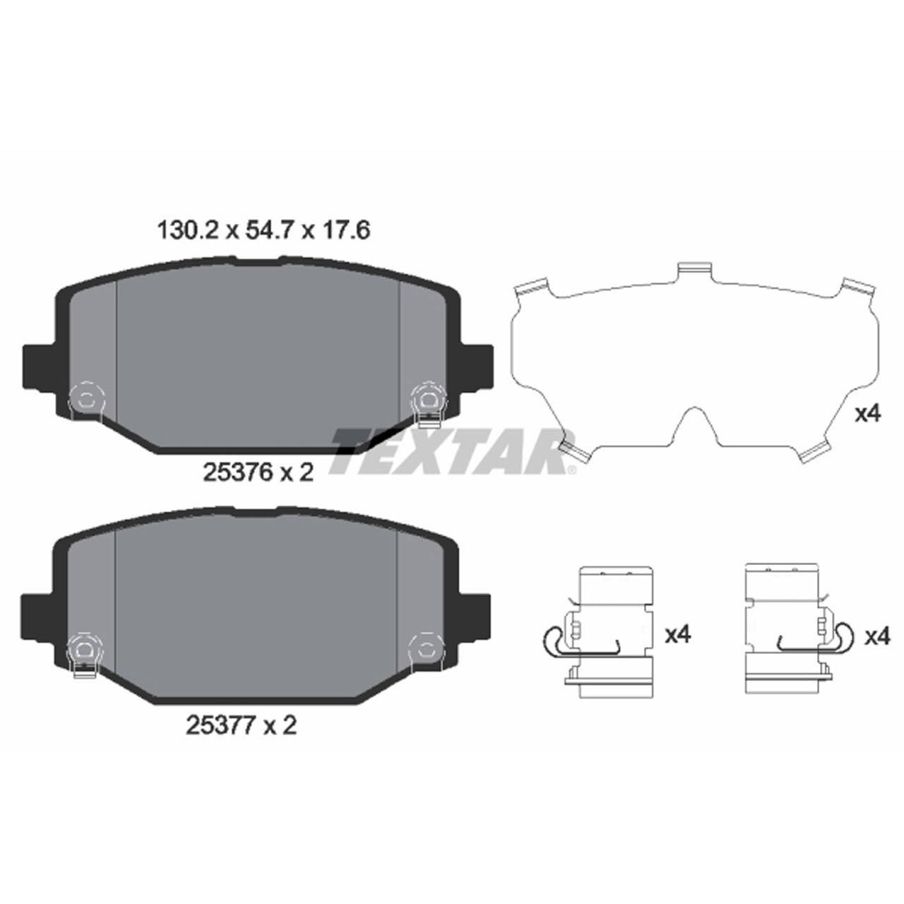 TEXTAR 2537601 Bremsbeläge Bremsklötze CHRYSLER Grand Voyager 5 (RT) BR3/BRG hinten