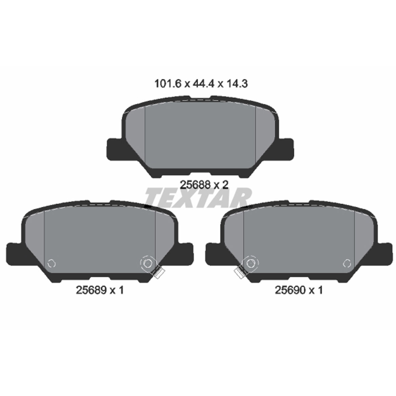 TEXTAR 2568801 Bremsbeläge MAZDA 6 (GJ, GL) MITSUBISHI ASX Outlander 2 hinten