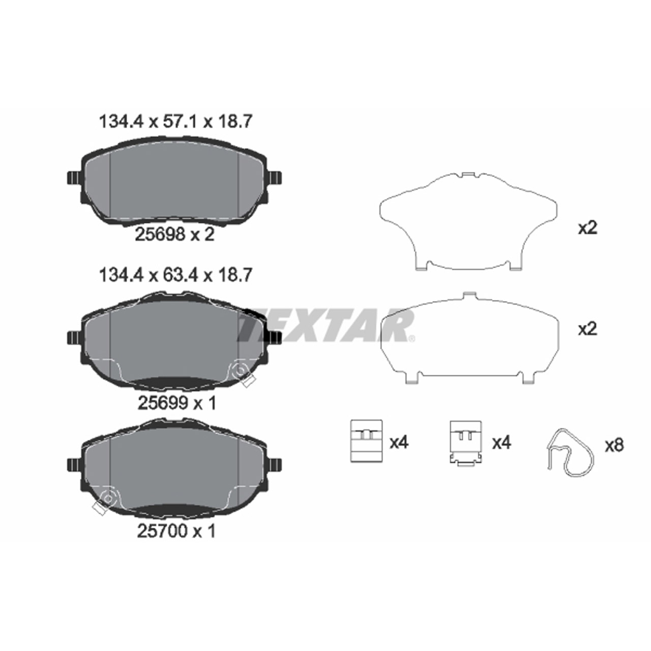 TEXTAR 2569801 Bremsbeläge Bremsbelagsatz Bremsklötze TOYOTA Auris Corolla E18 vorne