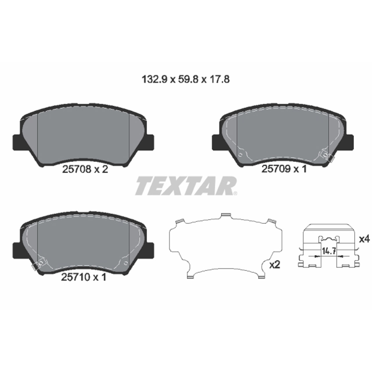 TEXTAR 2570801 Bremsbeläge Bremsklötze HYUNDAI I30 (GD) KIA Cee'D (JD) (CD) 15 Zoll vorne