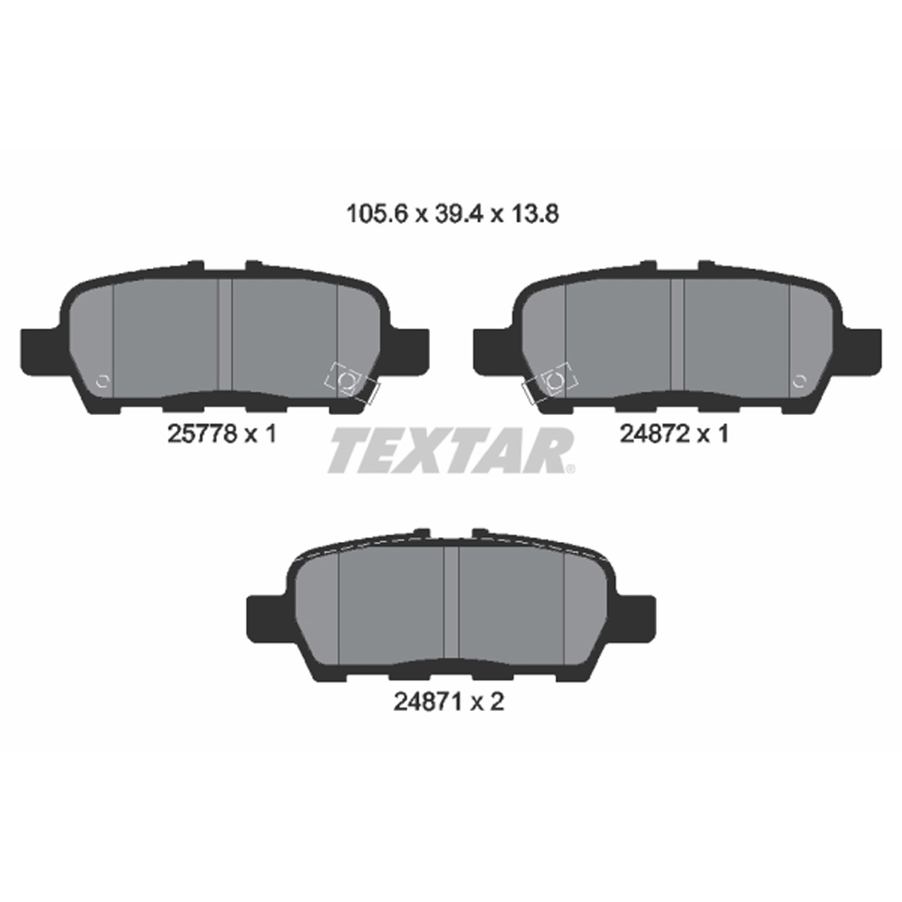 TEXTAR 2577801 Bremsbeläge NISSAN Juke F15 Leaf ZE0 ZE1 NV200 RENAULT Koleos 2 hinten