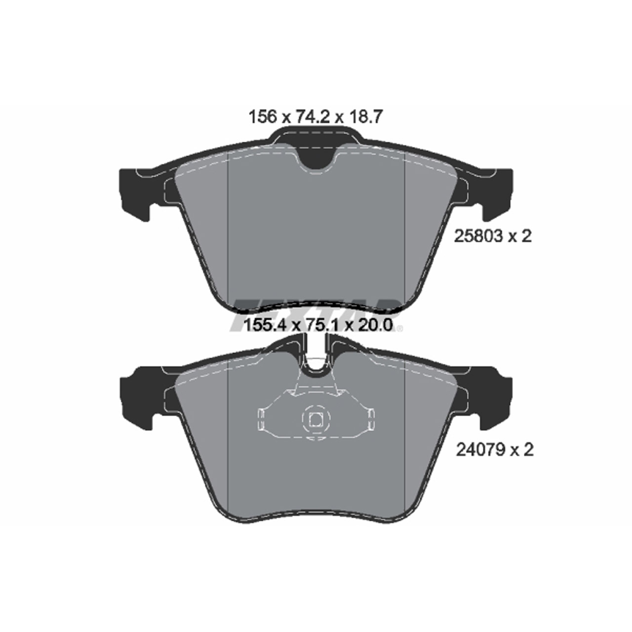 TEXTAR 2580301 Bremsbeläge JAGUAR F-Type (X152) XF I (X250) 18 Zoll XJ (X351) SCV6 vorne