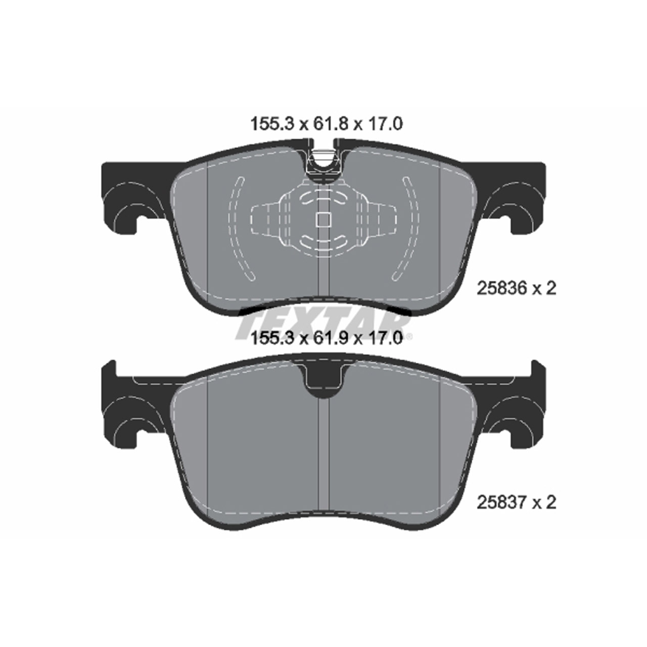 TEXTAR 2583601 Bremsbeläge CITROEN FIAT Doblo OPEL Combo K9 PEUGEOT TOYOTA vorne