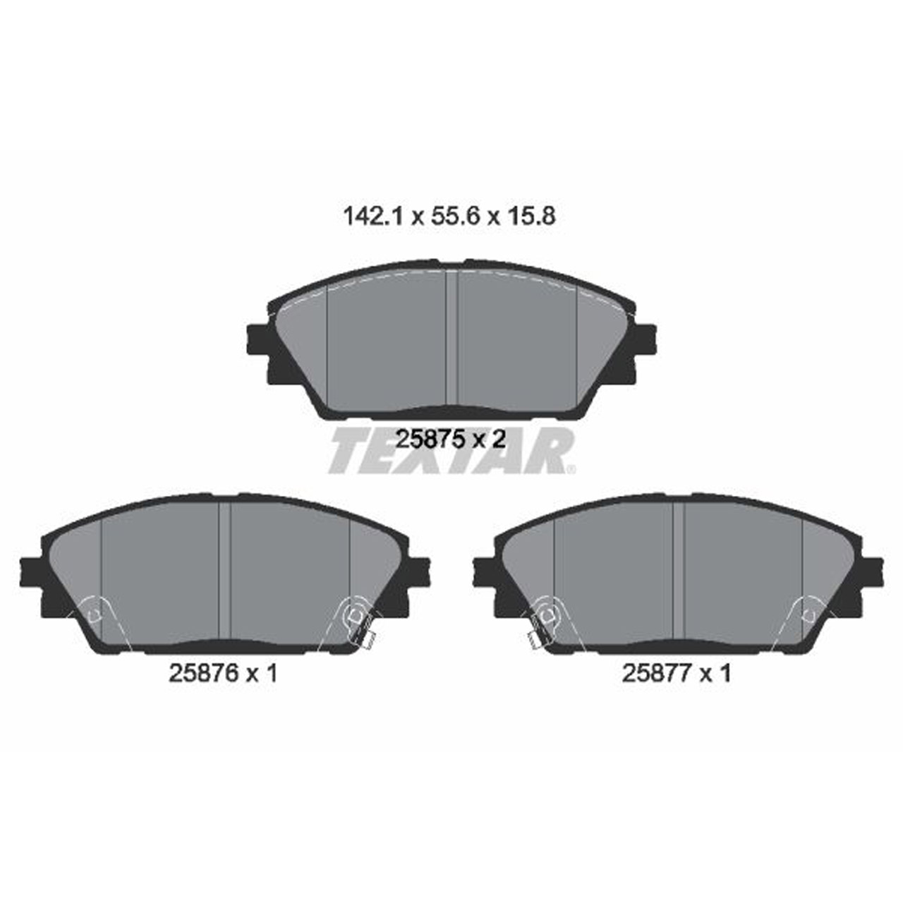 TEXTAR 2587501 Bremsbeläge Bremsklötze MAZDA 3 (BM, BN) CX-3 (DK) CX-30 (DM) vorne