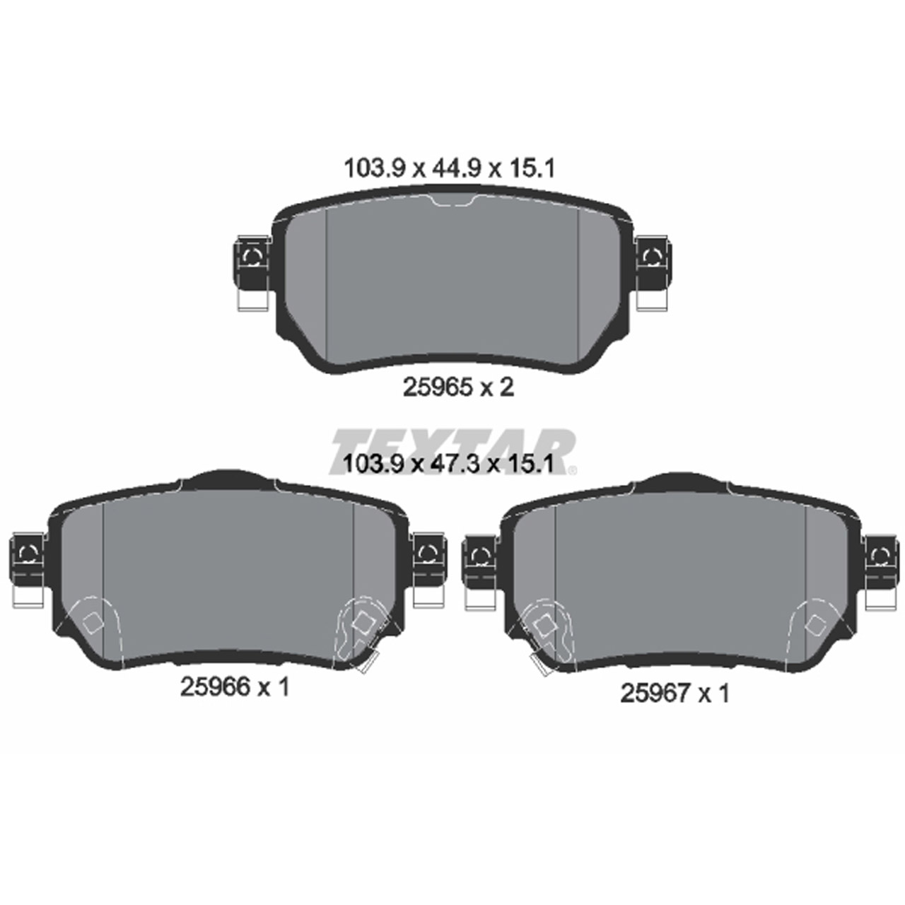 TEXTAR 2596501 Bremsbeläge NISSAN Leaf Qashqai 2 X-Trail 3 RENAULT Kadjar Koleos 2 hinten