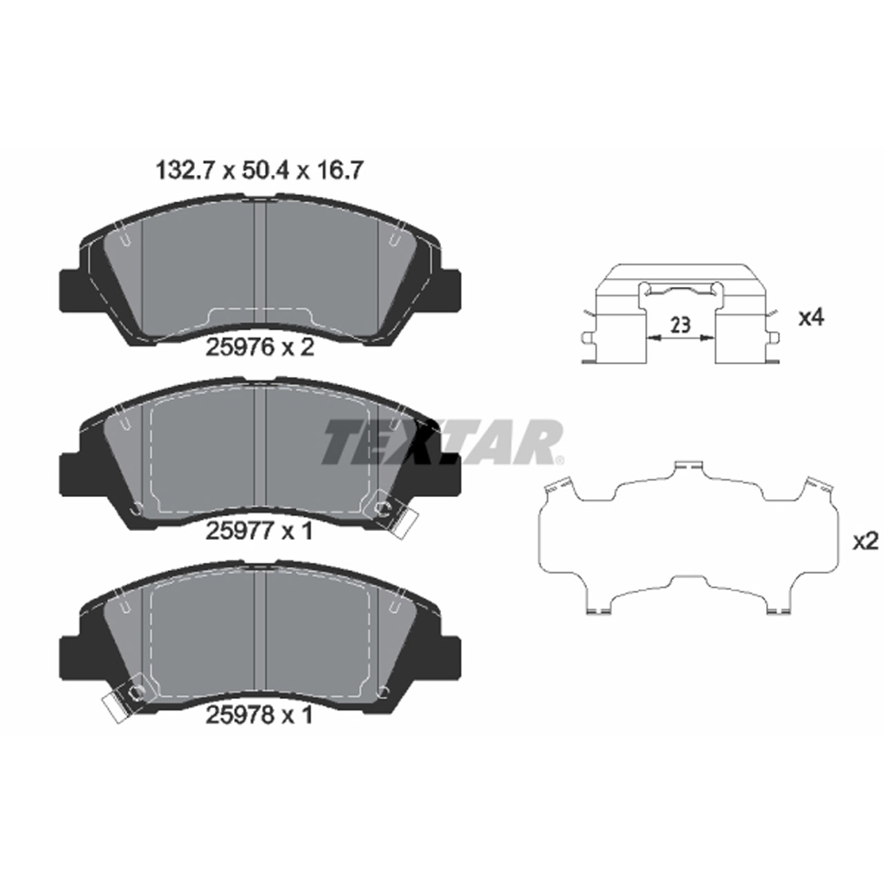 TEXTAR 2597601 Bremsbeläge Bremsklötze HYUNDAI i10 II (BA, IA) III (AC3, AI3) vorne