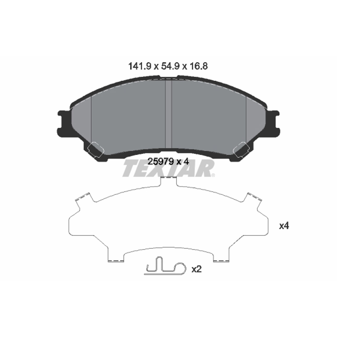 TEXTAR 2597901 Bremsbeläge Bremsklötze SUZUKI SX4 / S-Cross (JY) Vitara (LY) vorne