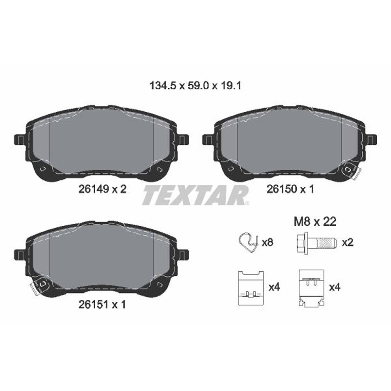 TEXTAR 2614901 Bremsbeläge SUZUKI Swace (AMZ) TOYOTA Corolla (E21) Yaris Cross (MXP) vorne