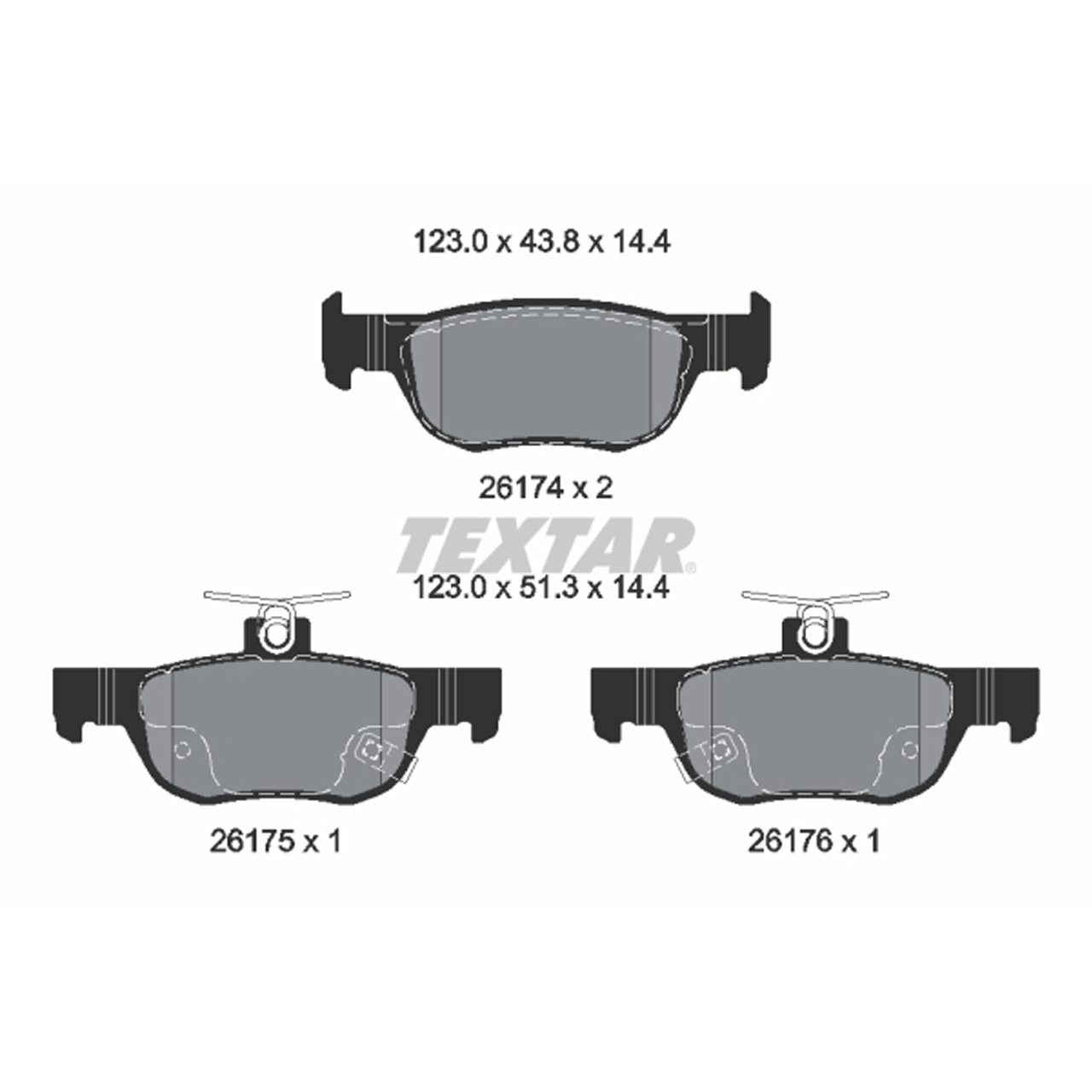 TEXTAR 2617401 Bremsbeläge Bremsklötze MAZDA 3 (BP) CX-30 (DM) MX-30 (DR) hinten