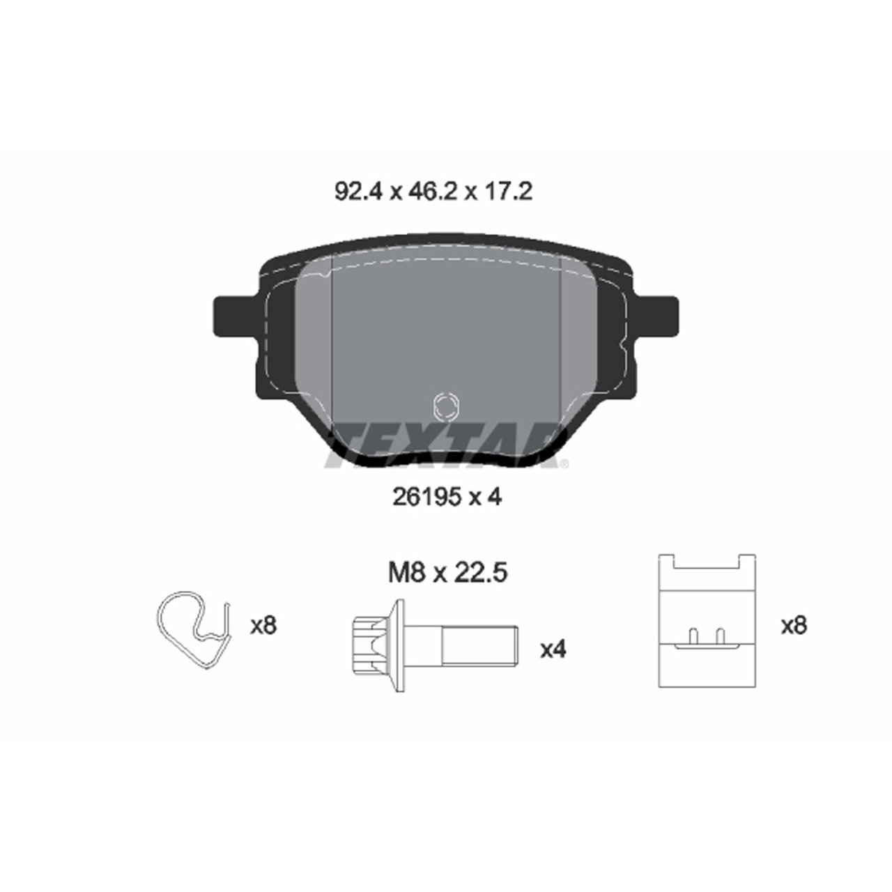 TEXTAR 2619501 Bremsbeläge CITROEN C4 X OPEL Corsa F PEUGEOT 2008 208 II hinten 1681449980