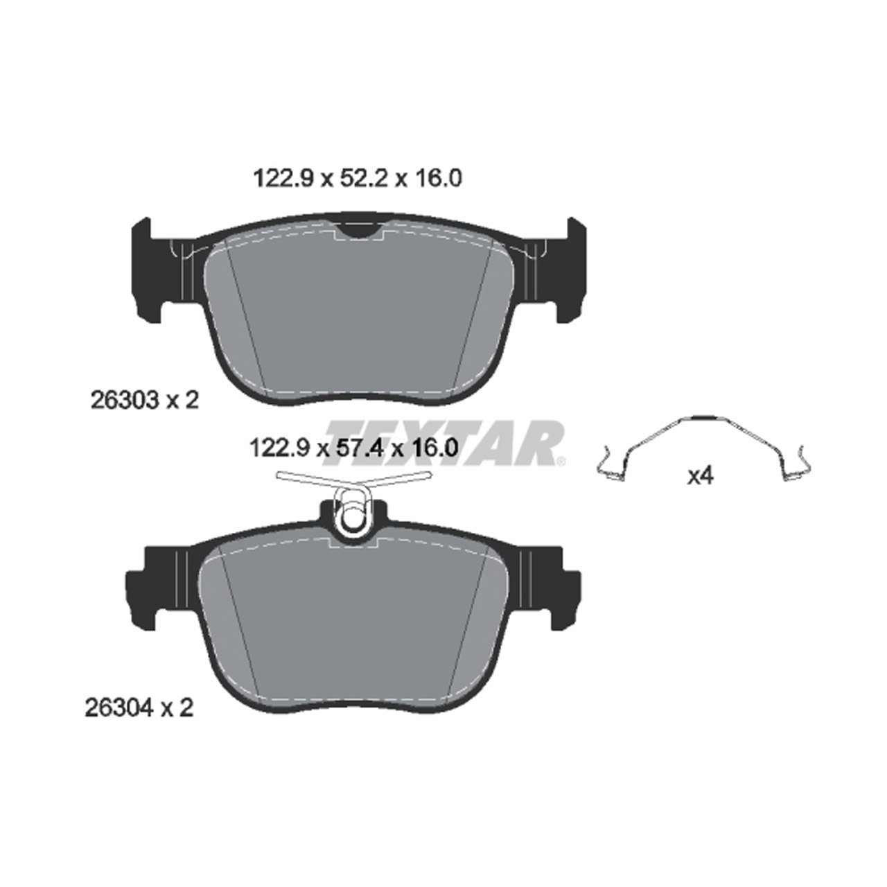 TEXTAR Bremsscheiben + Beläge VW Golf 8 Caddy 5 A3 8Y Formentor Leon KL Octavia 4 hinten