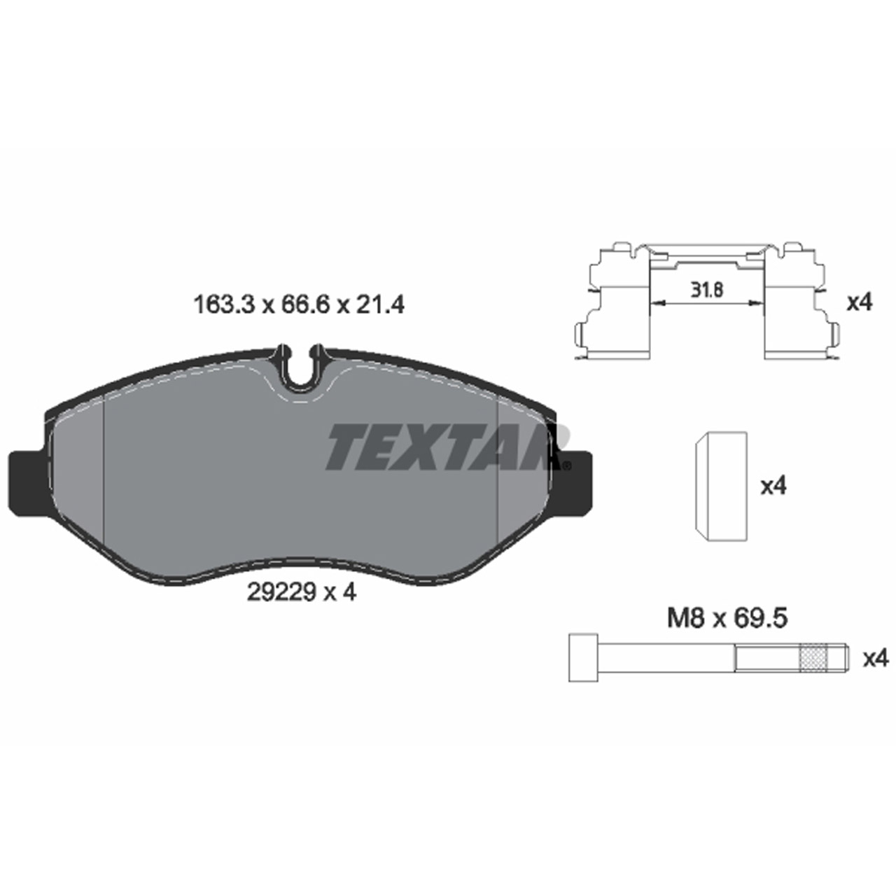 TEXTAR 2922901 Bremsbeläge Bremsbelagsatz Bremsklötze IVECO Daily 4 5 6 vorne