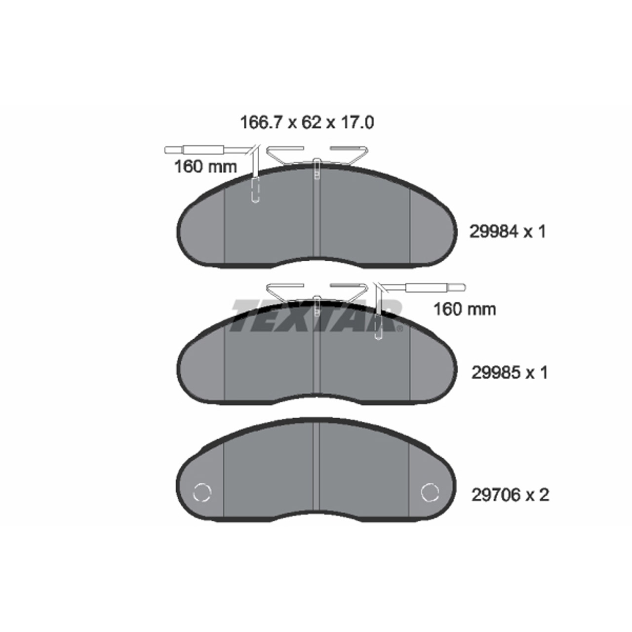 TEXTAR 2998401 Bremsbeläge + Sensor NISSAN Cabstar E (TL_, VL_) 120 PS bis 08.2001 vorne