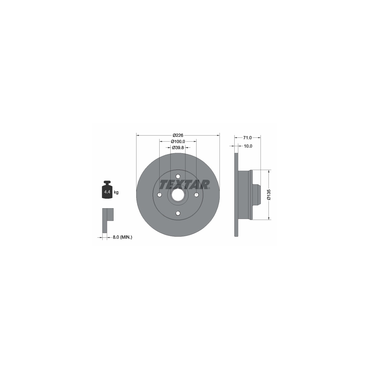 TEXTAR Bremsscheiben + Beläge VW Golf 3 Passat B3 B4 Vento hinten