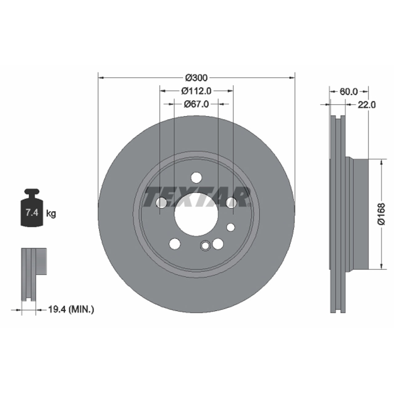 TEXTAR 92056800 Bremsscheiben Satz MERCEDES S-Klasse W140 C140 W220 hinten 1404230412