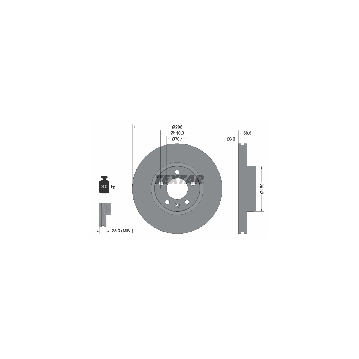 TEXTAR 92057700 Bremsscheiben Satz OPEL Omega A B Senator B vorne