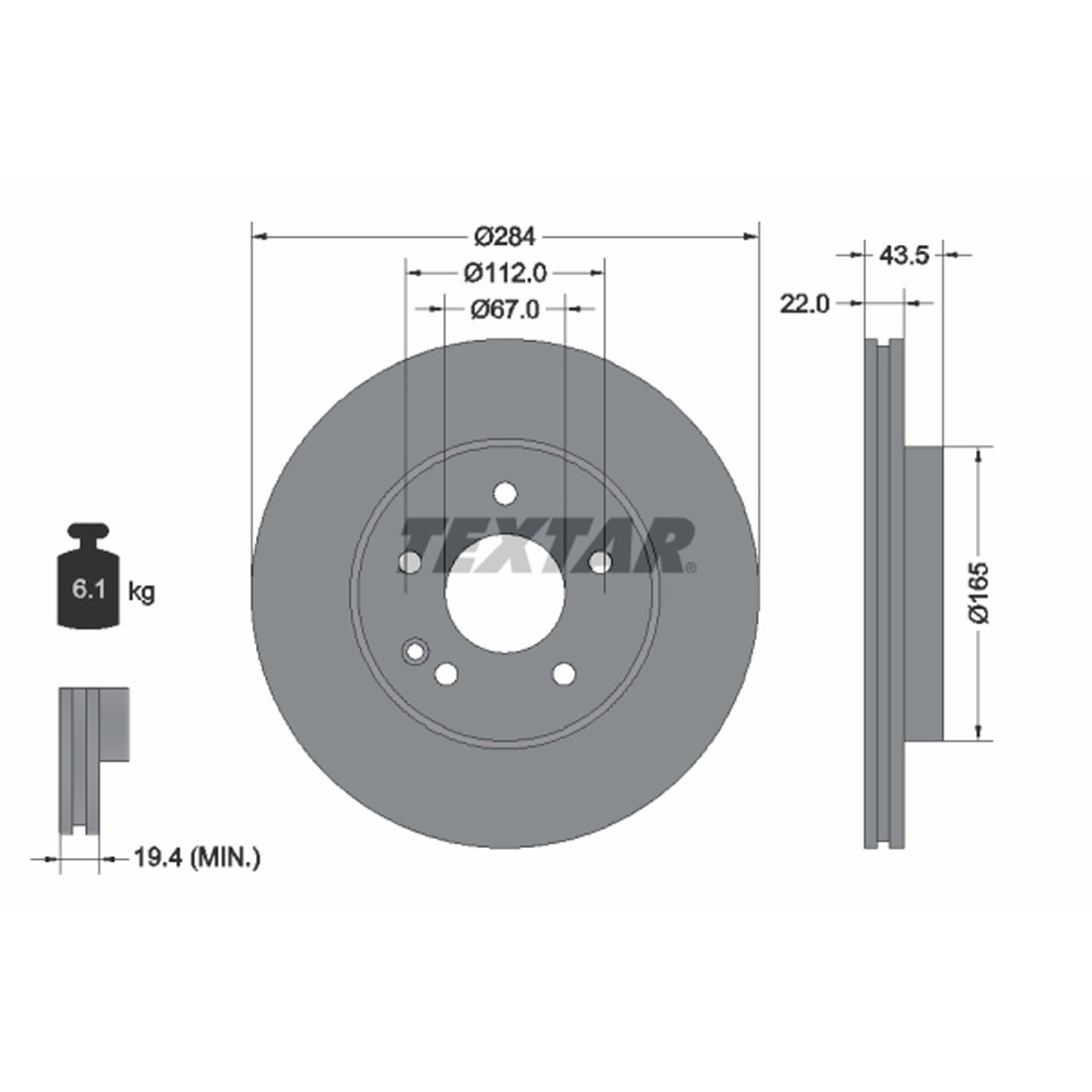 TEXTAR Bremsscheiben + Beläge + Wako MERCEDES W202 S202 C200-280 C200/220CDI vorne