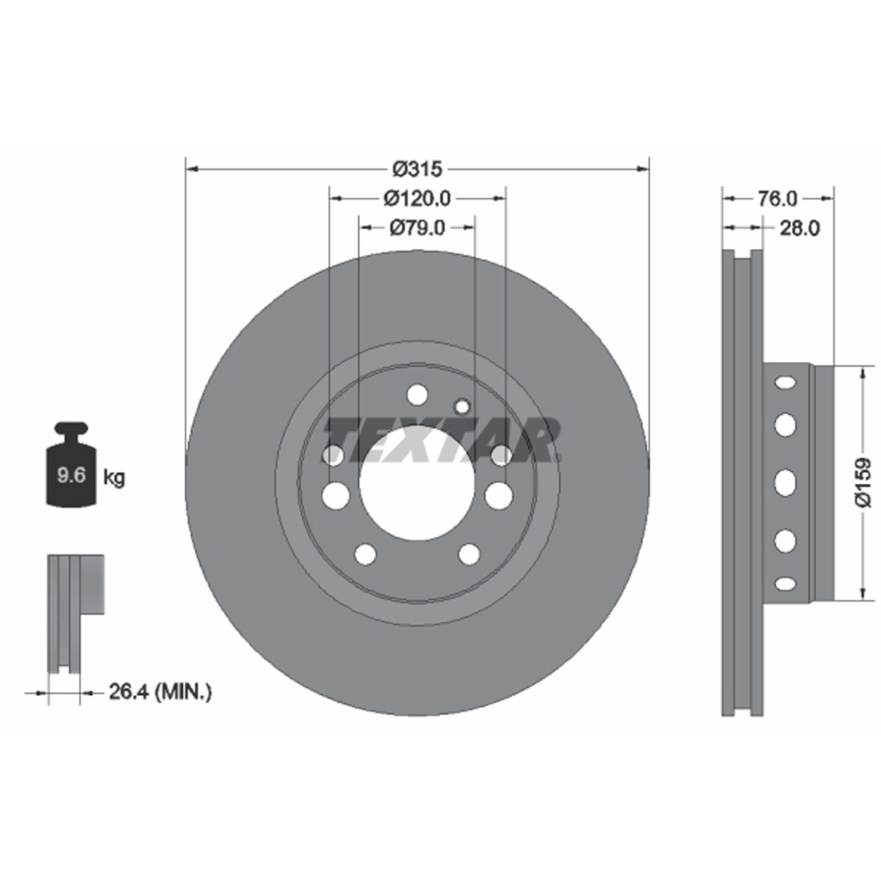 TEXTAR 92070900 Bremsscheiben Satz BMW 5er E34 M5 315/340 PS bis 06.1994 vorne 34112226385