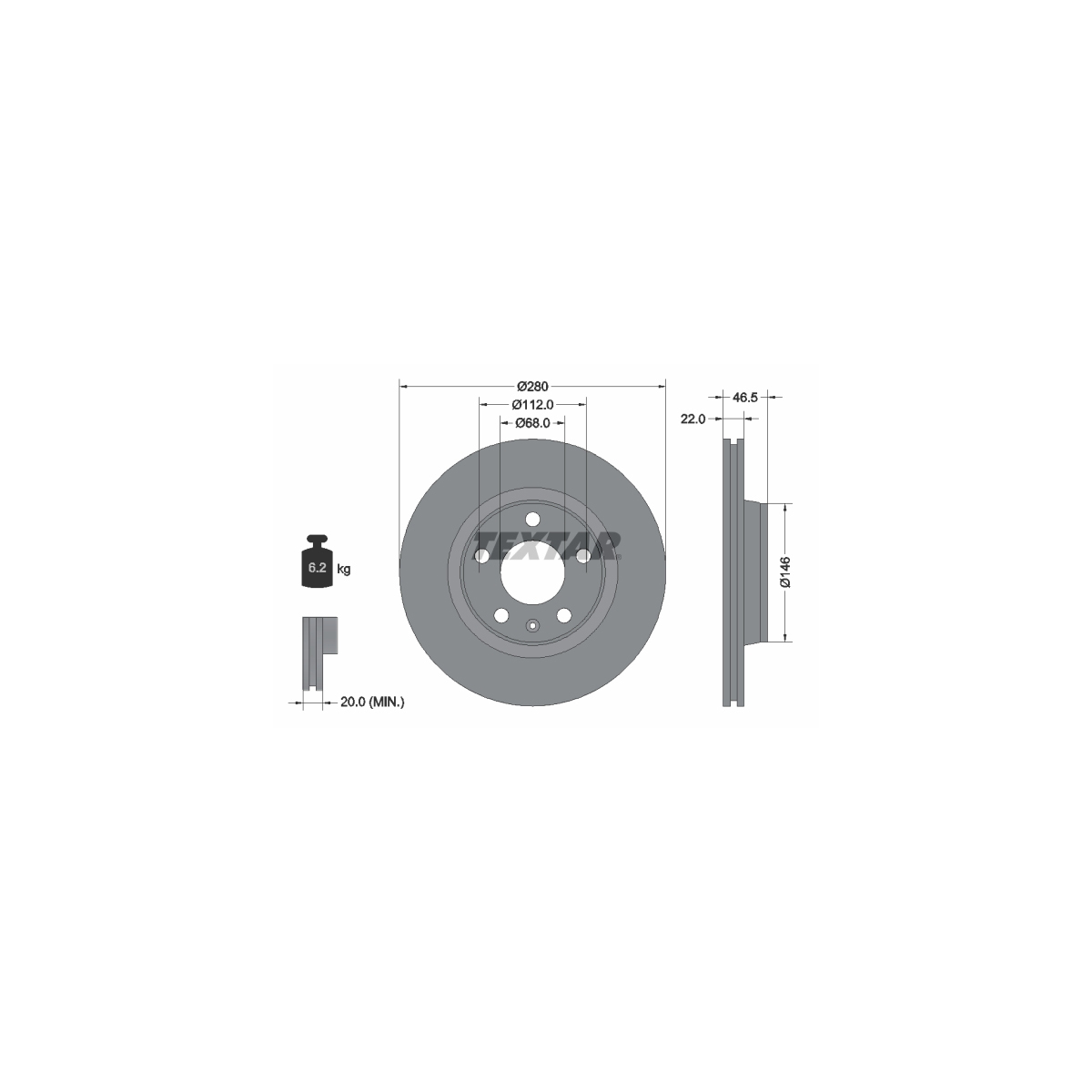 TEXTAR 92083505 Bremsscheiben Satz AUDI A4 (B5 B6 B7) A8 (4D) VW Passat (B5) vorne