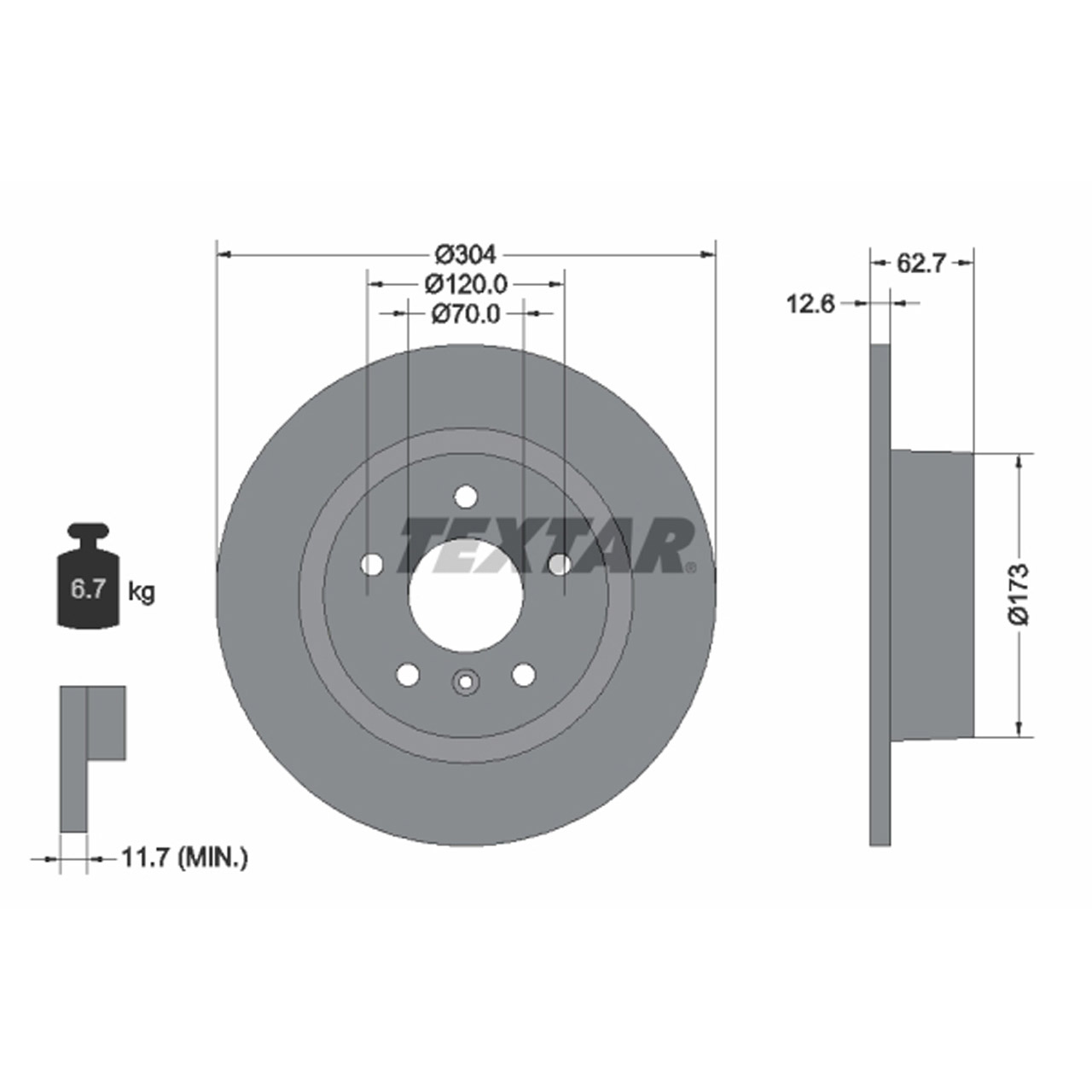 TEXTAR 92095203 Bremsscheiben Satz LAND ROVER Discovery 2 L318 Range Rover 2 P38A hinten