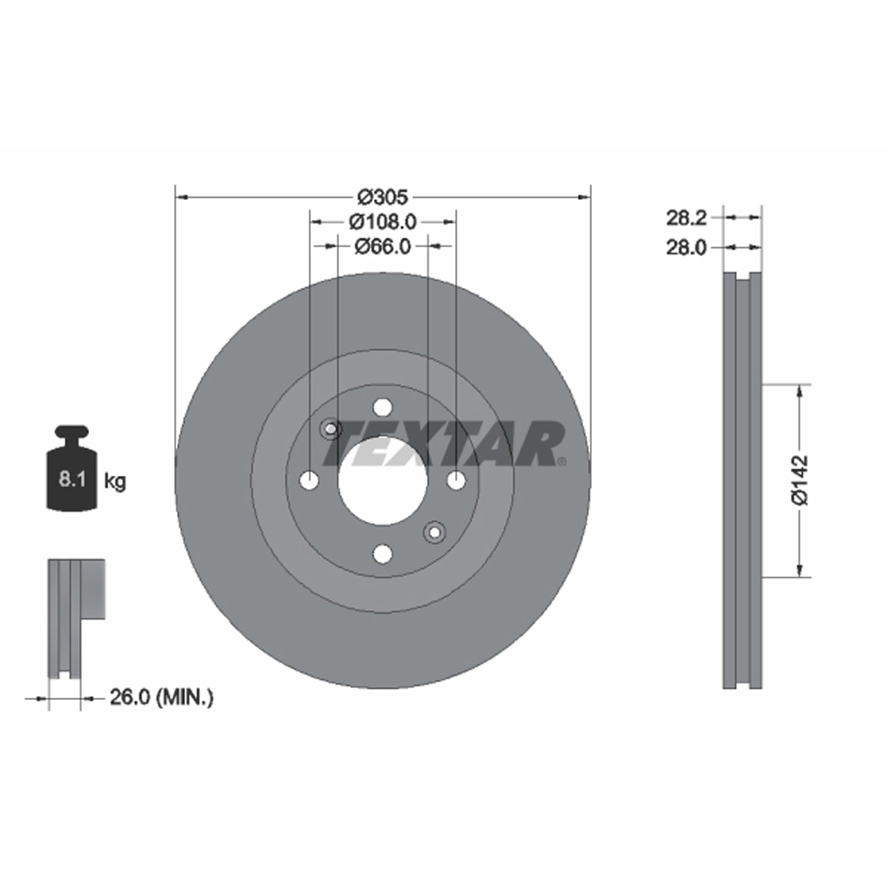 TEXTAR 92097103 Bremsscheiben Satz PEUGEOT 406 Coupe (8C) 3.0 V6 / 24V 2.2 HDI vorne