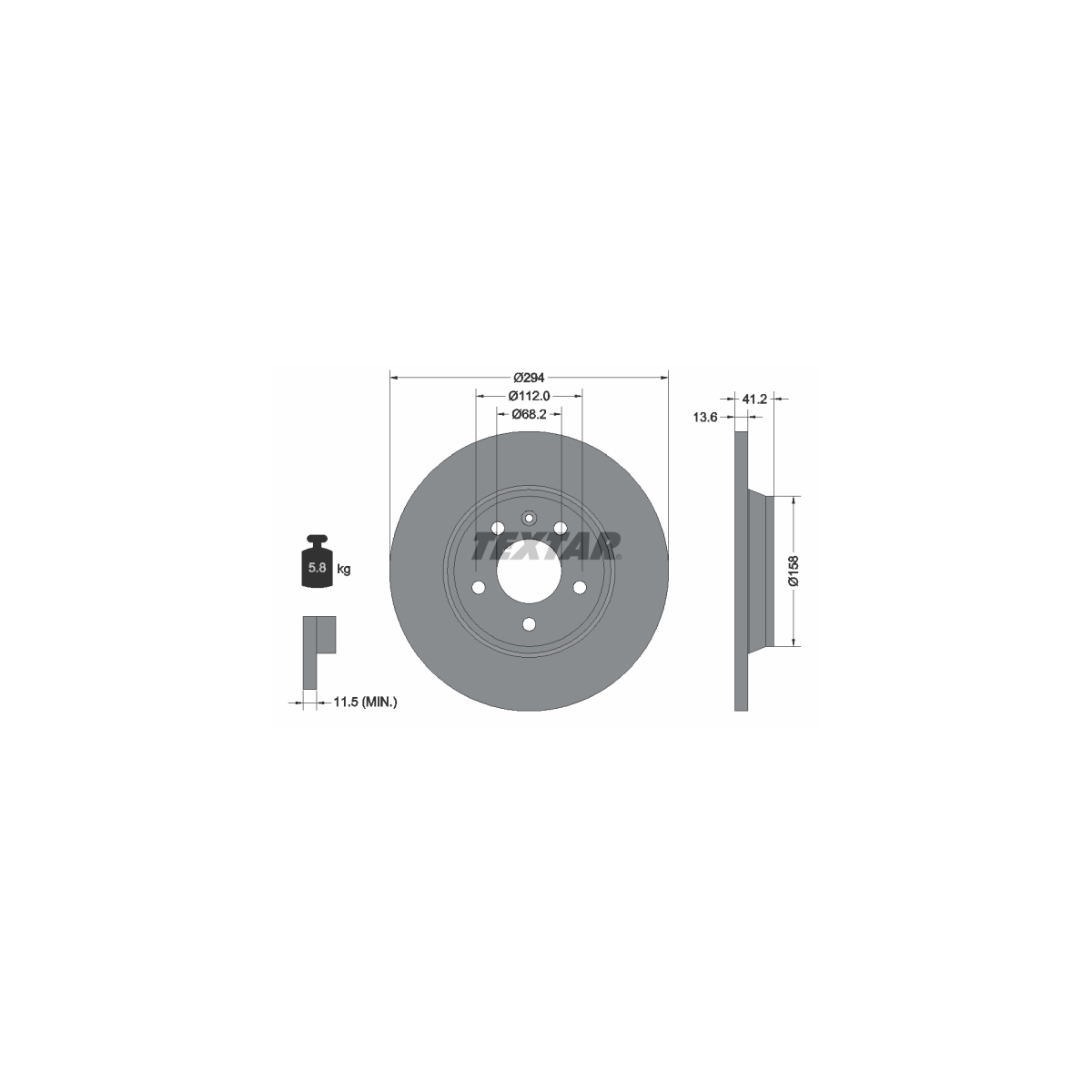 TEXTAR 92098103 Bremsscheiben Satz FORD Galaxy SEAT Alhambra VW Sharan T4 hinten