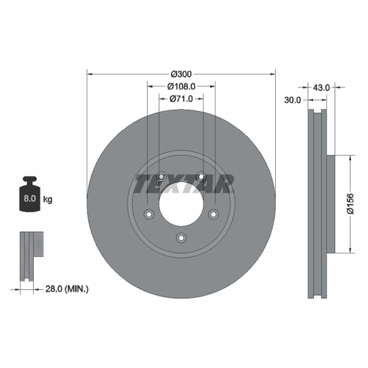 TEXTAR 92099003 Bremsscheiben Satz JAGUAR S-Type 2 (X200) bis Fgst. N52047 vorne