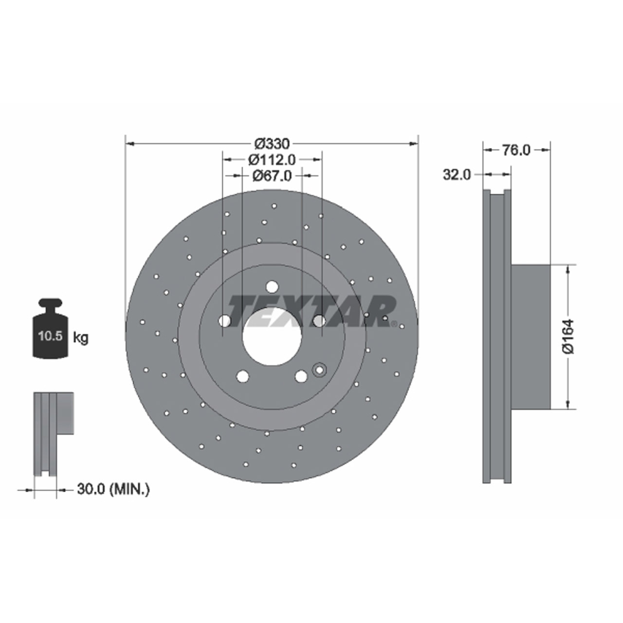 TEXTAR 92099205 Bremsscheiben Satz MERCEDES-BENZ S-Klasse W220 C215 vorne 2204212512